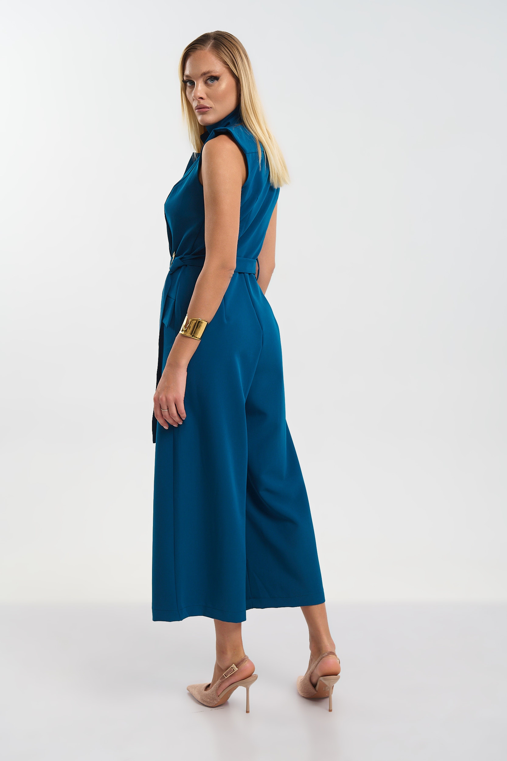 Kelly’s Ολόσωμη Αμάνικη Φόρμα Κρουαζέ με Δέσιμο &