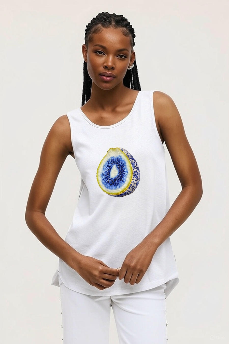 Sleeveless Top with Coconut Print