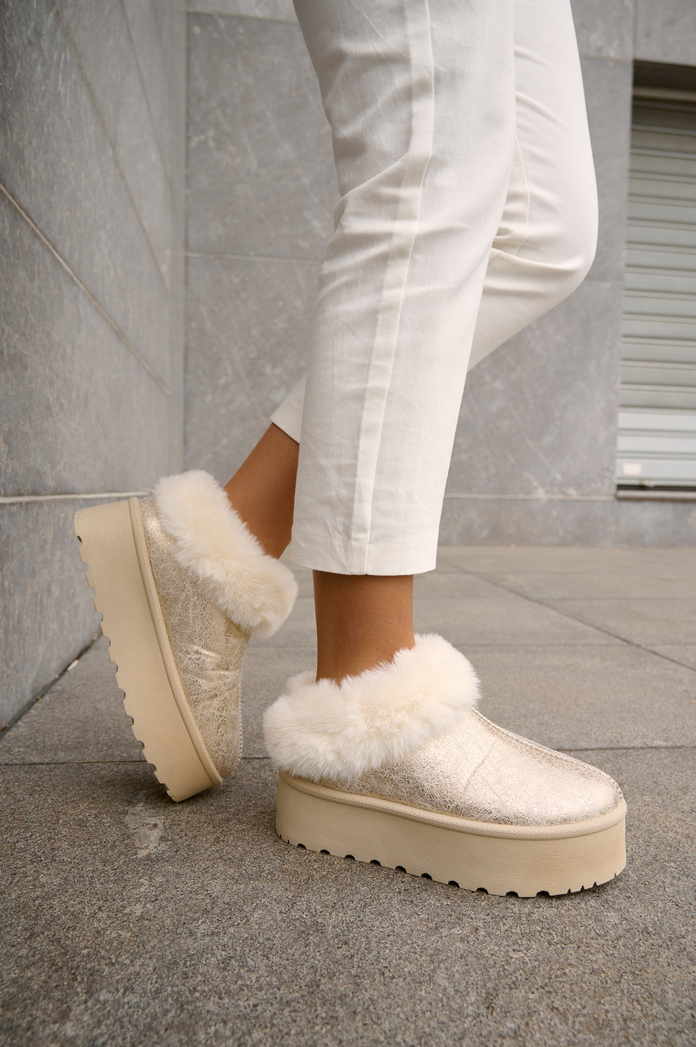 Furred Ugg Ankle Boots