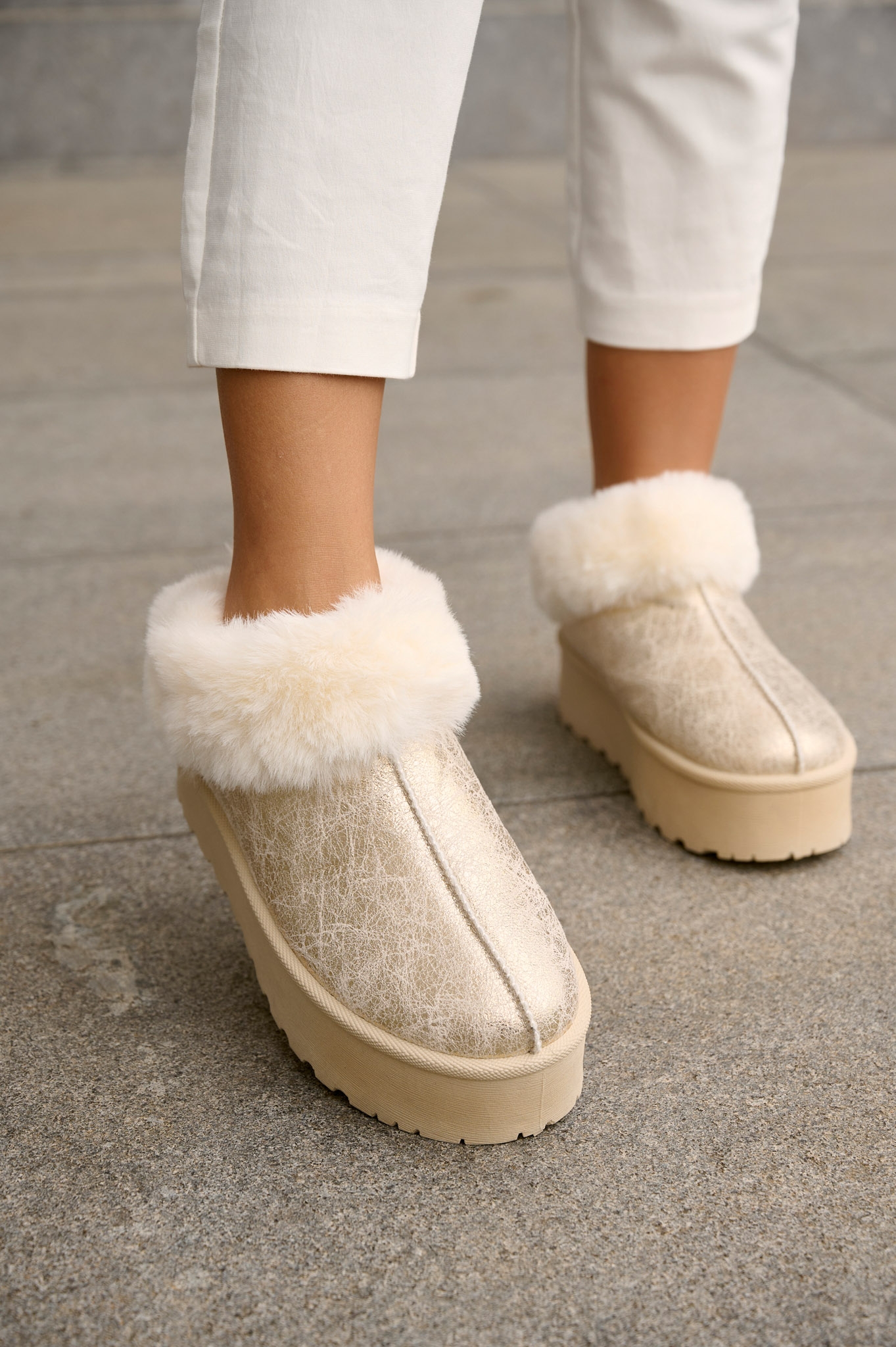 Furred Ugg Ankle Boots