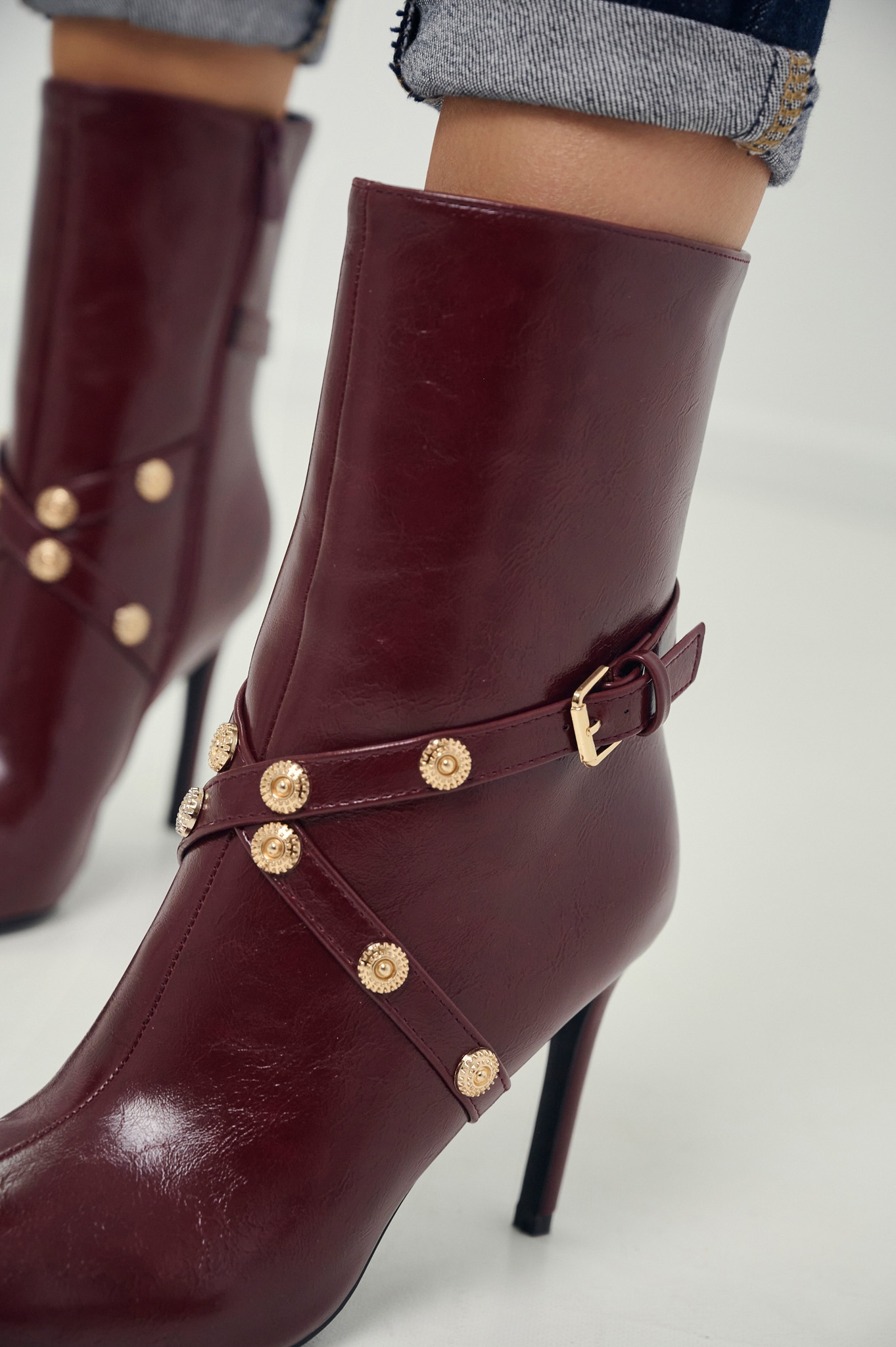 Cross Strapped Ankle Boots