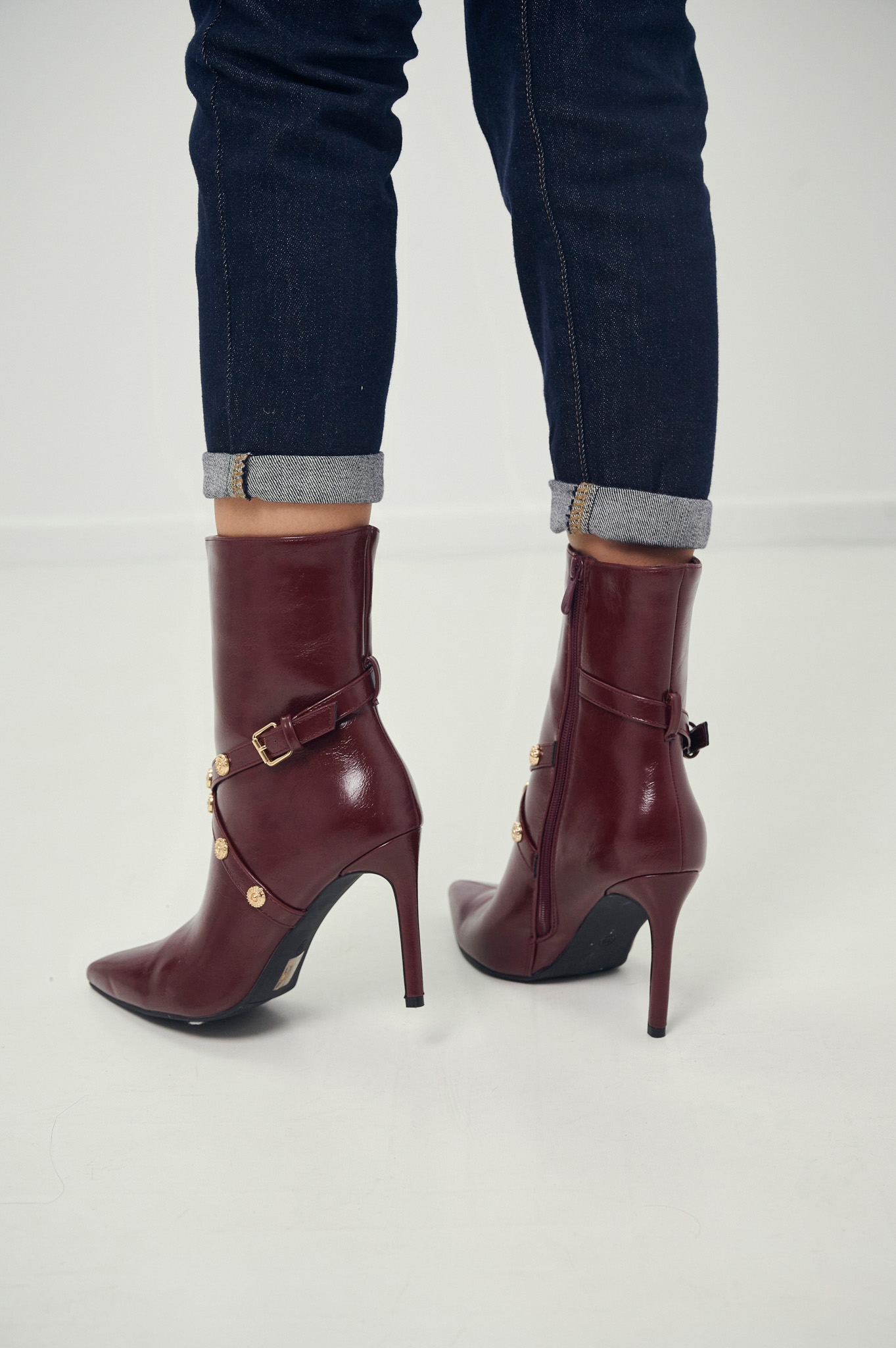 Cross Strapped Ankle Boots