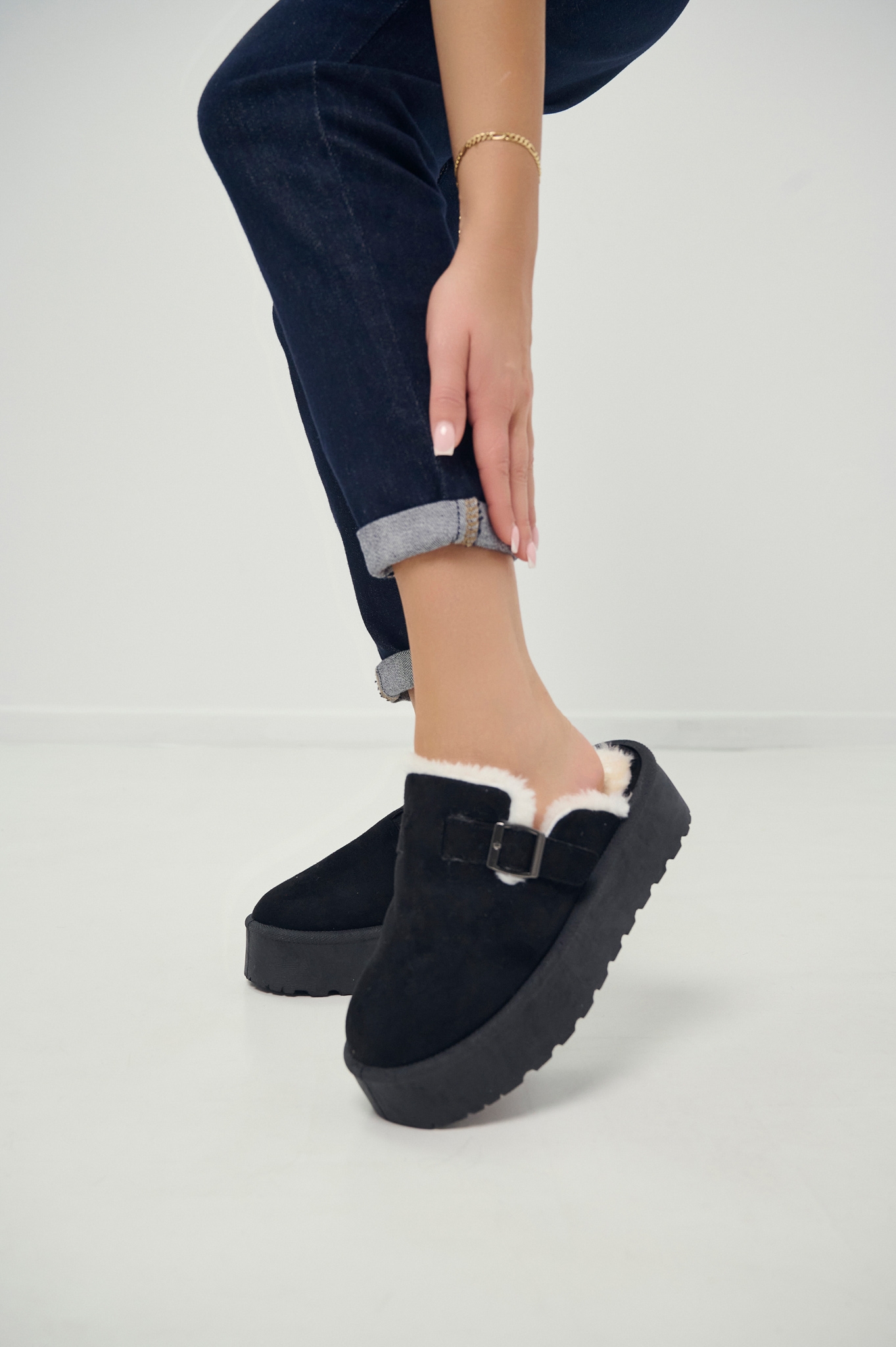 Παντόφλα Δίπατη Γούνα Μέσα