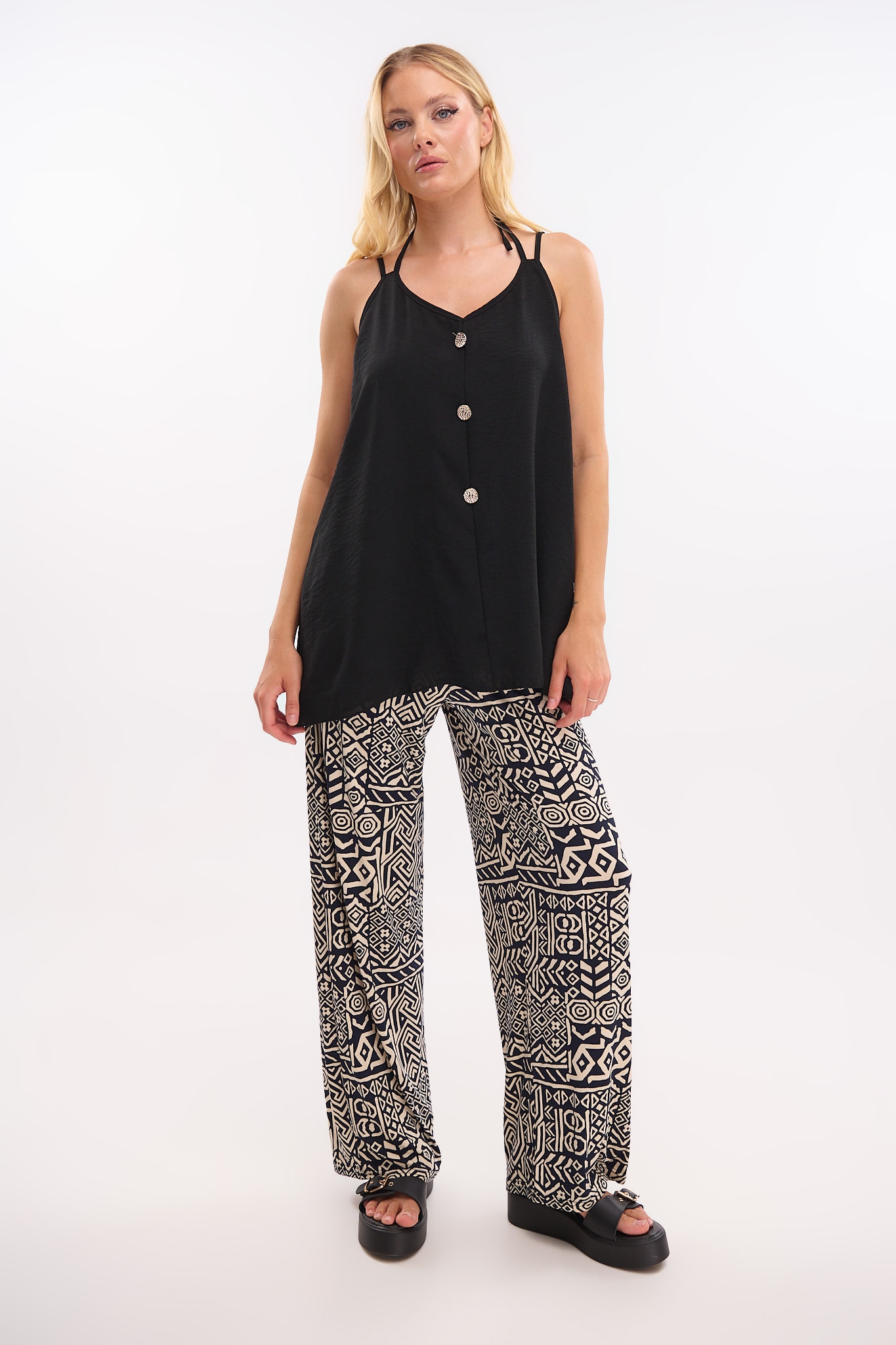 Top with Double Straps and Buttons