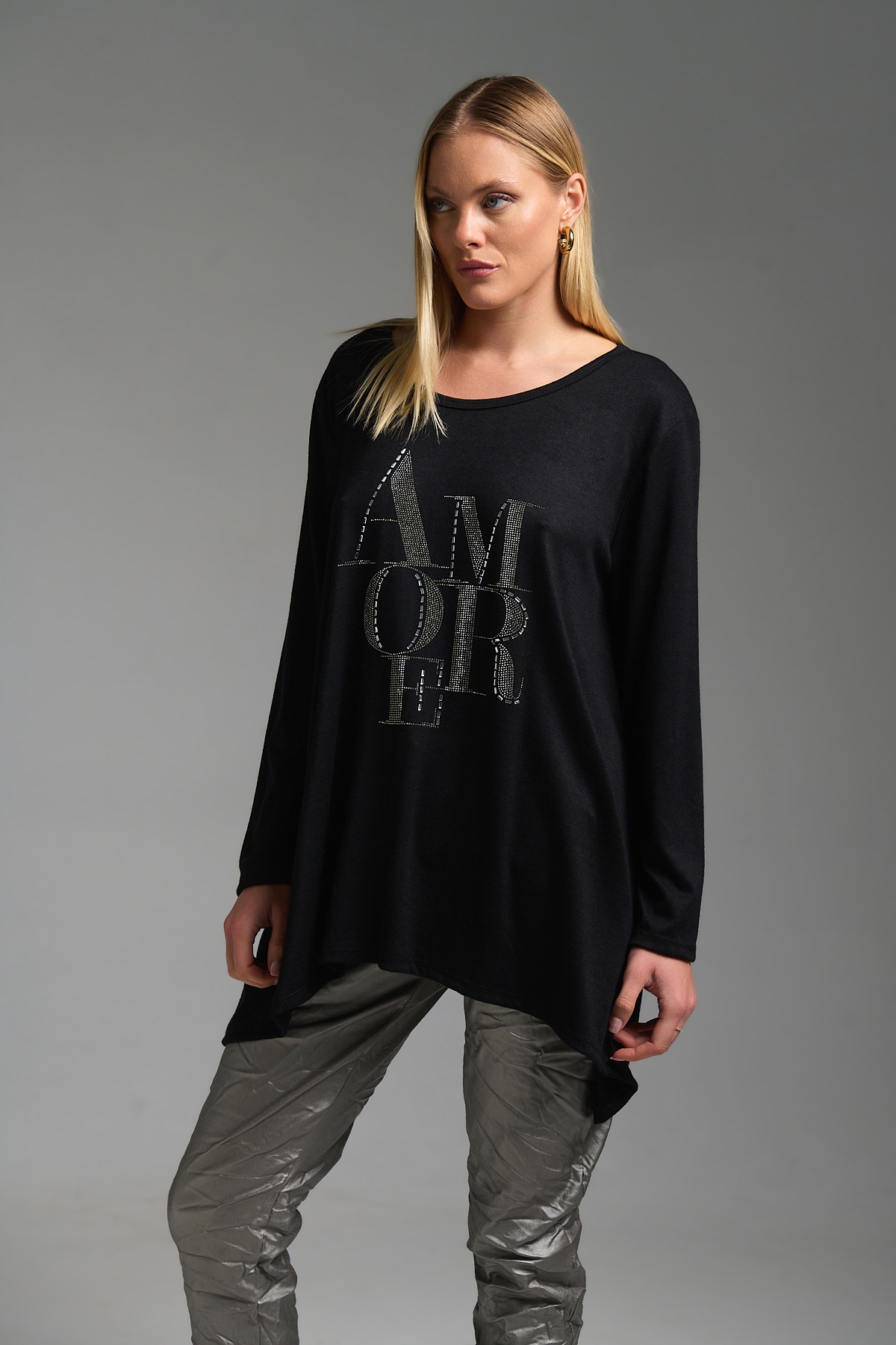 Μπλούζα Μακρυμάνικη Amour Με Στρας