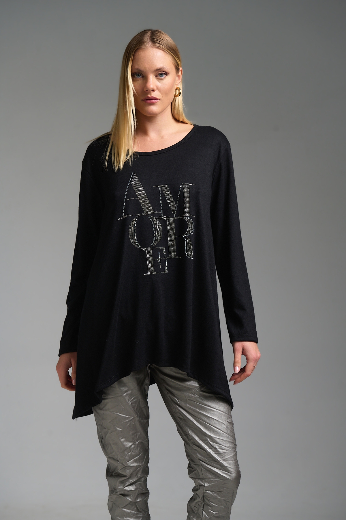 Μπλούζα Μακρυμάνικη Amour Με Στρας