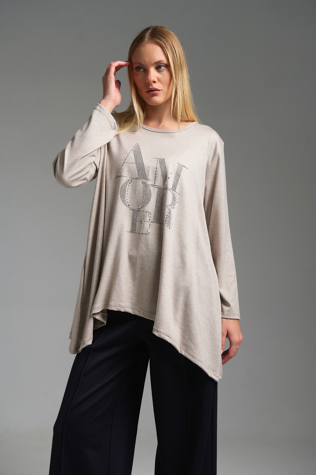 Μπλούζα Μακρυμάνικη Amour Με Στρας