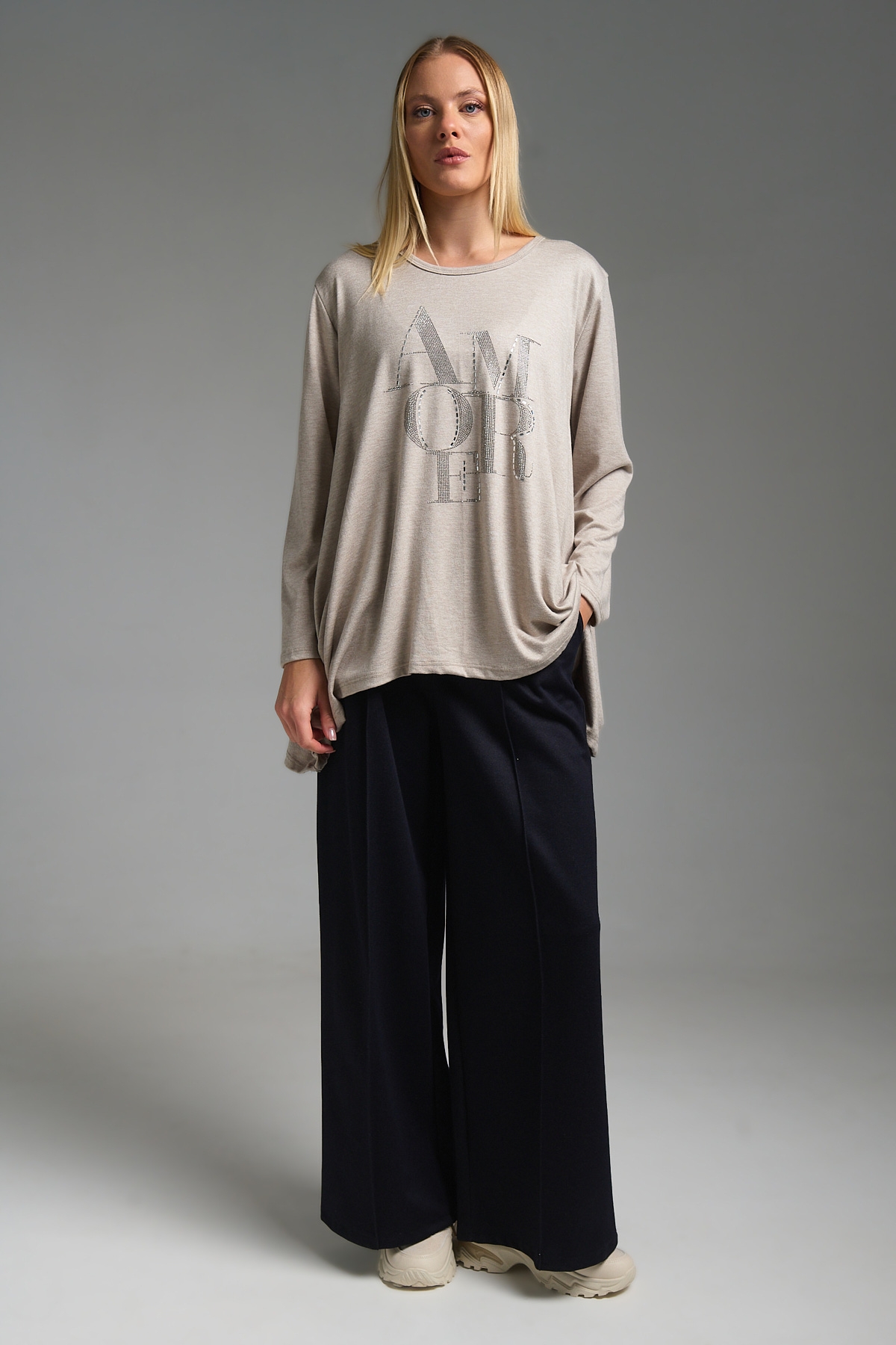 Μπλούζα Μακρυμάνικη Amour Με Στρας