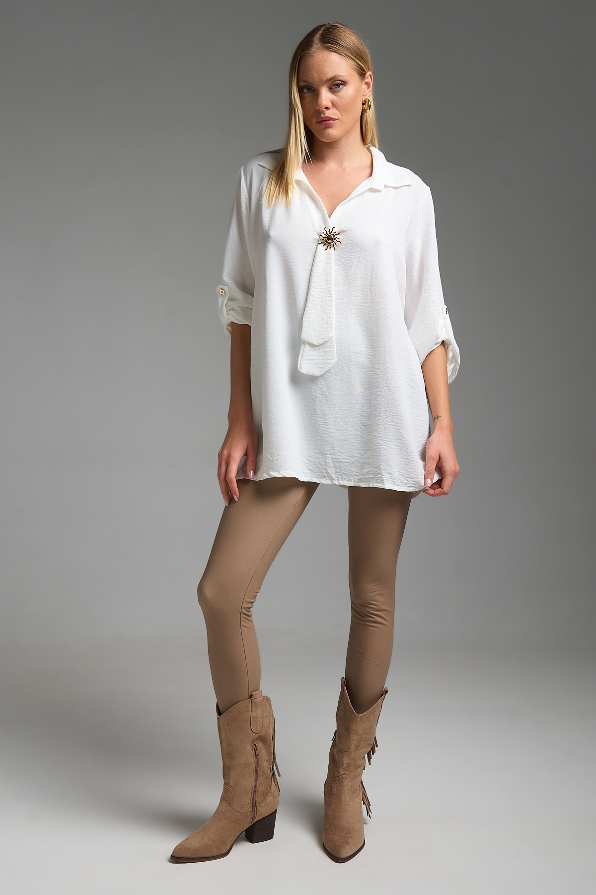 Μπλούζα Μακρυμάνικη Με Γιακά