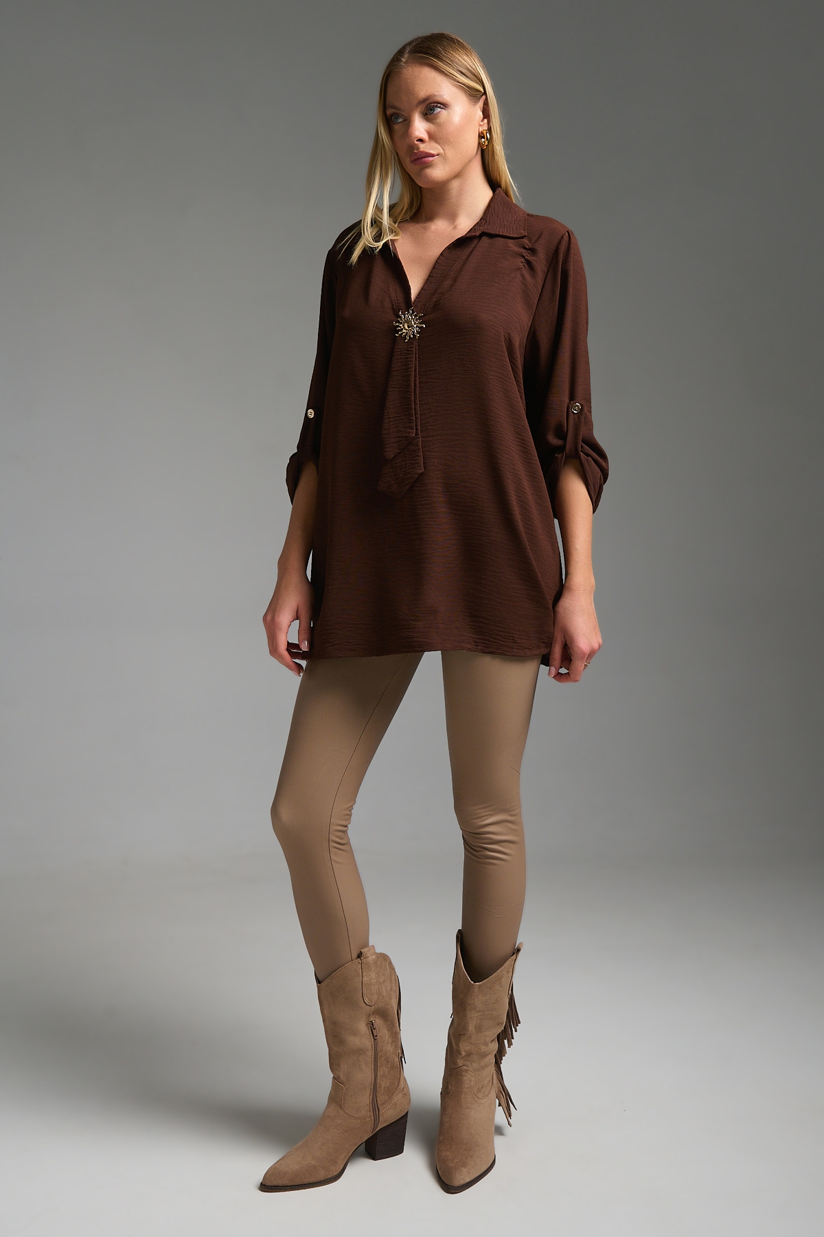 Μπλούζα Μακρυμάνικη Με Γιακά