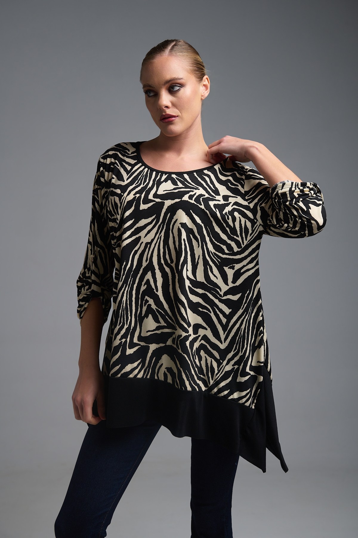 Μπλούζα Ζεβρέ Με Μαύρη Φάσα