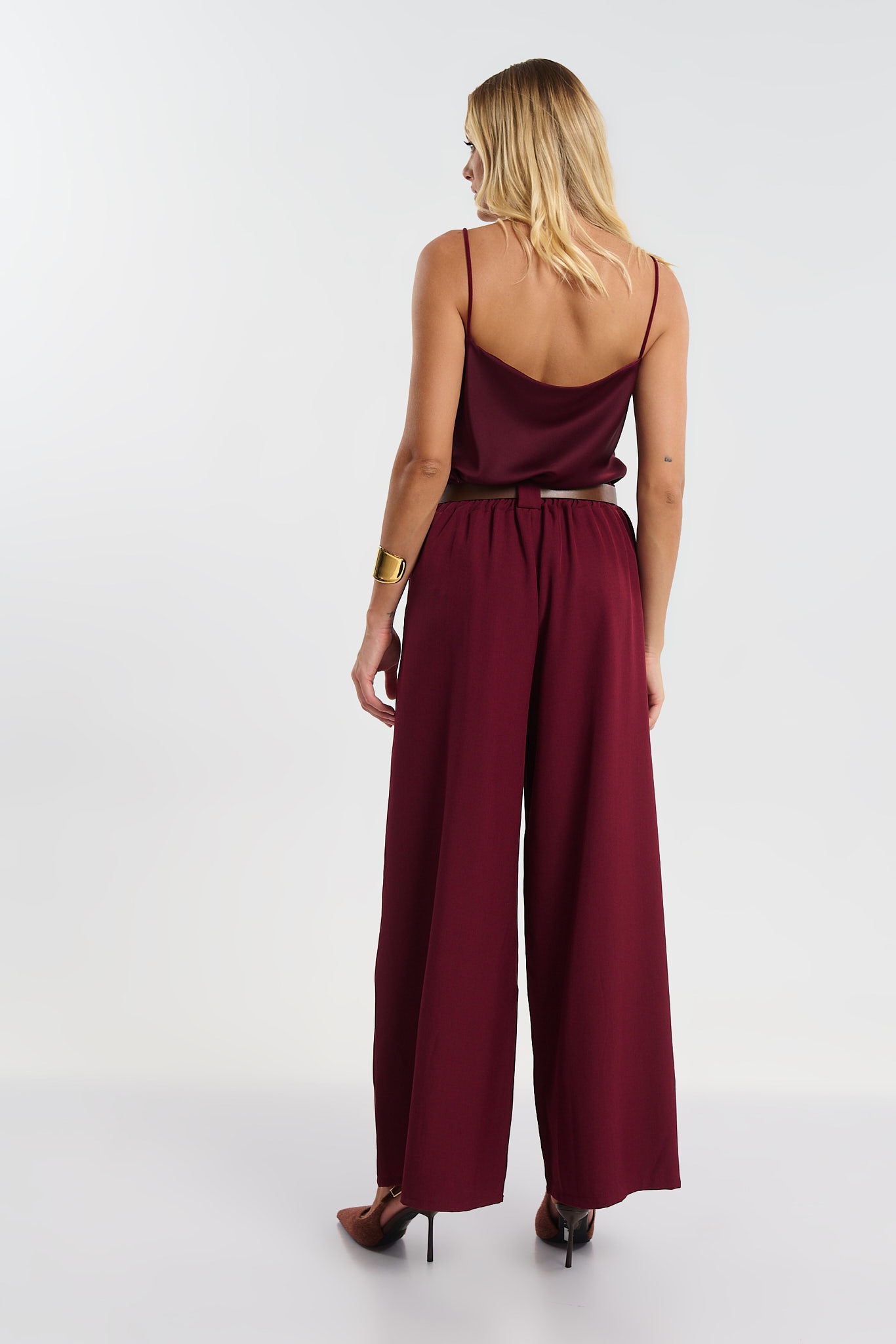 Belted Wide Leg Pants