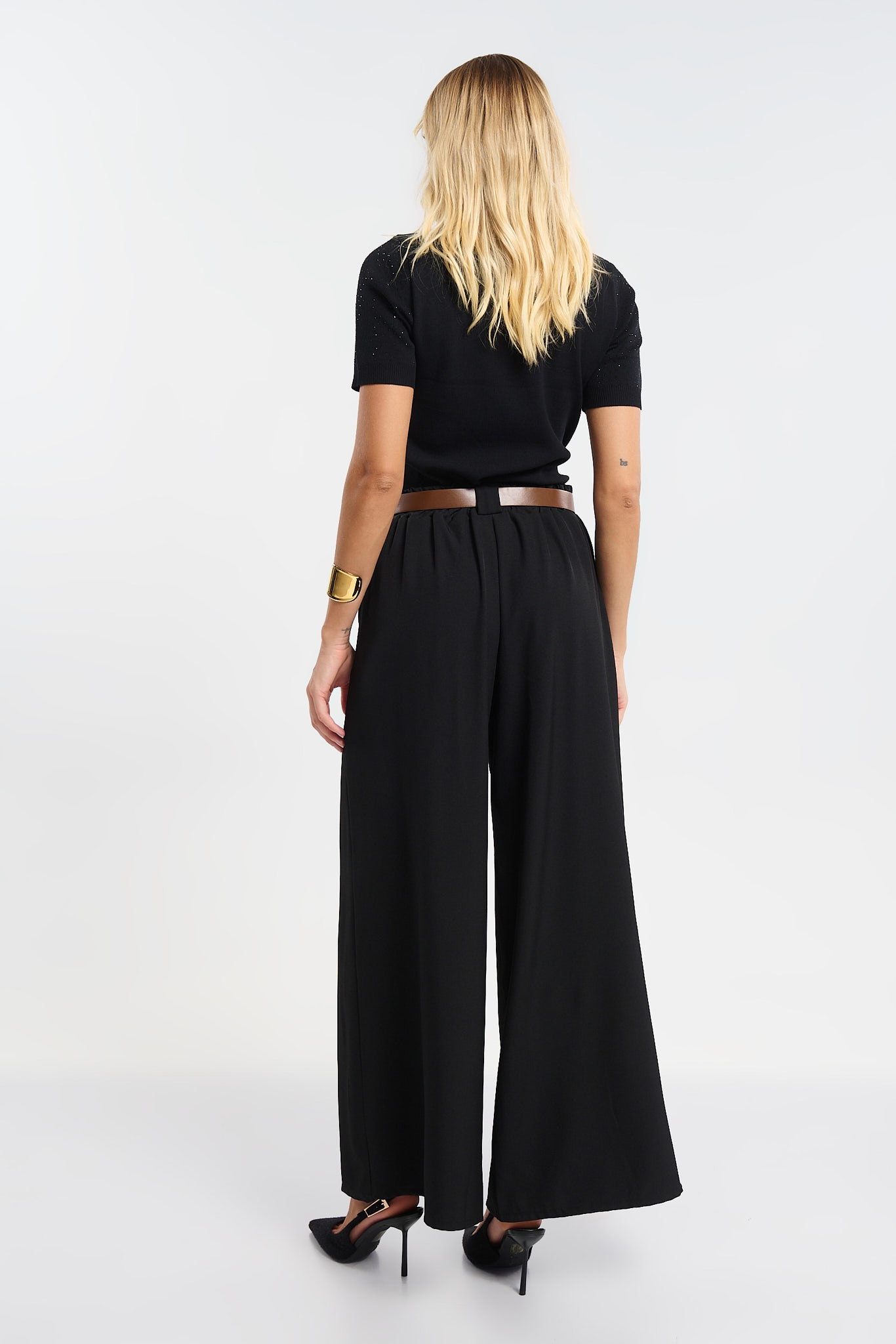 Belted Wide Leg Pants