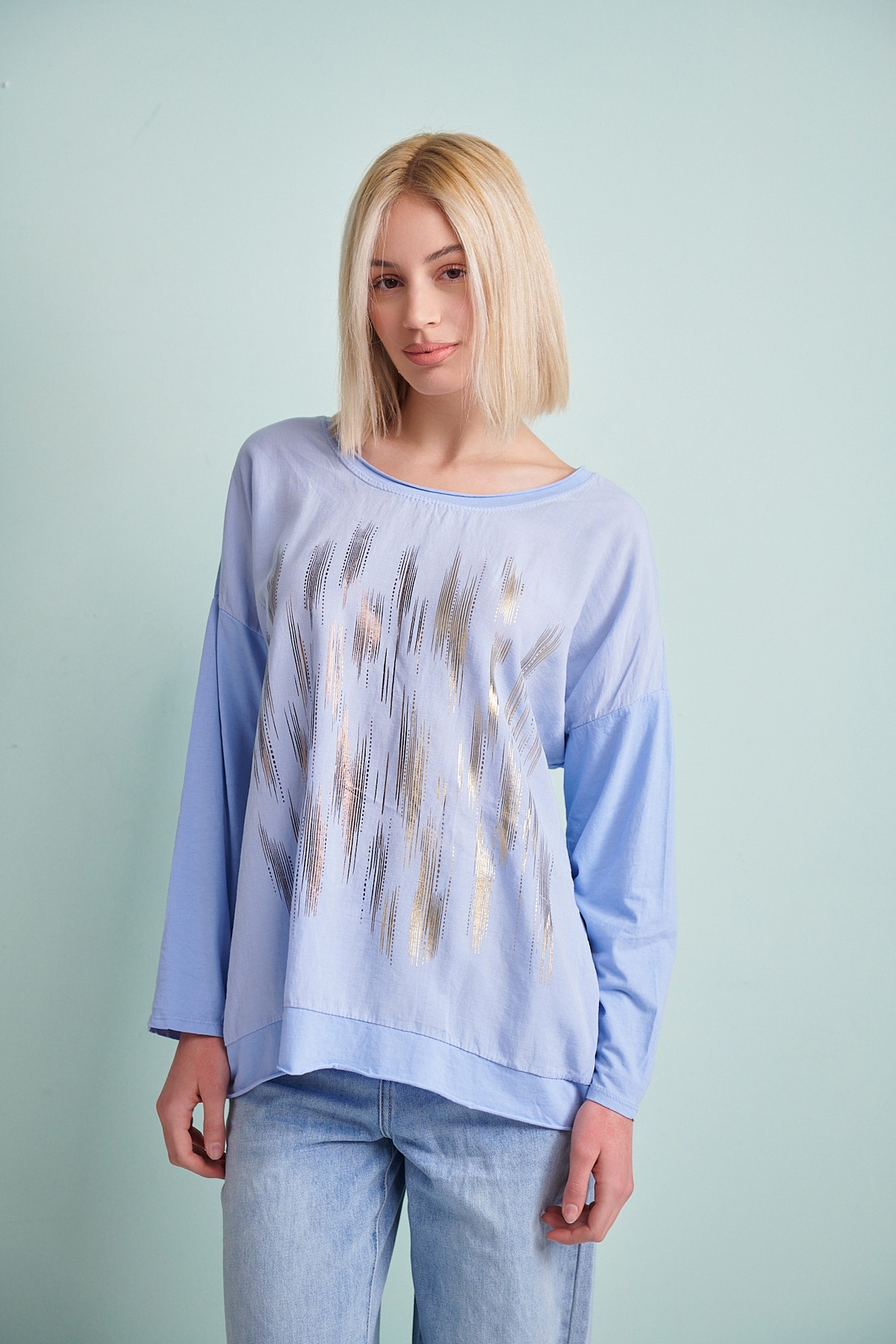 Golden Stripes Long Sleeved Blouse