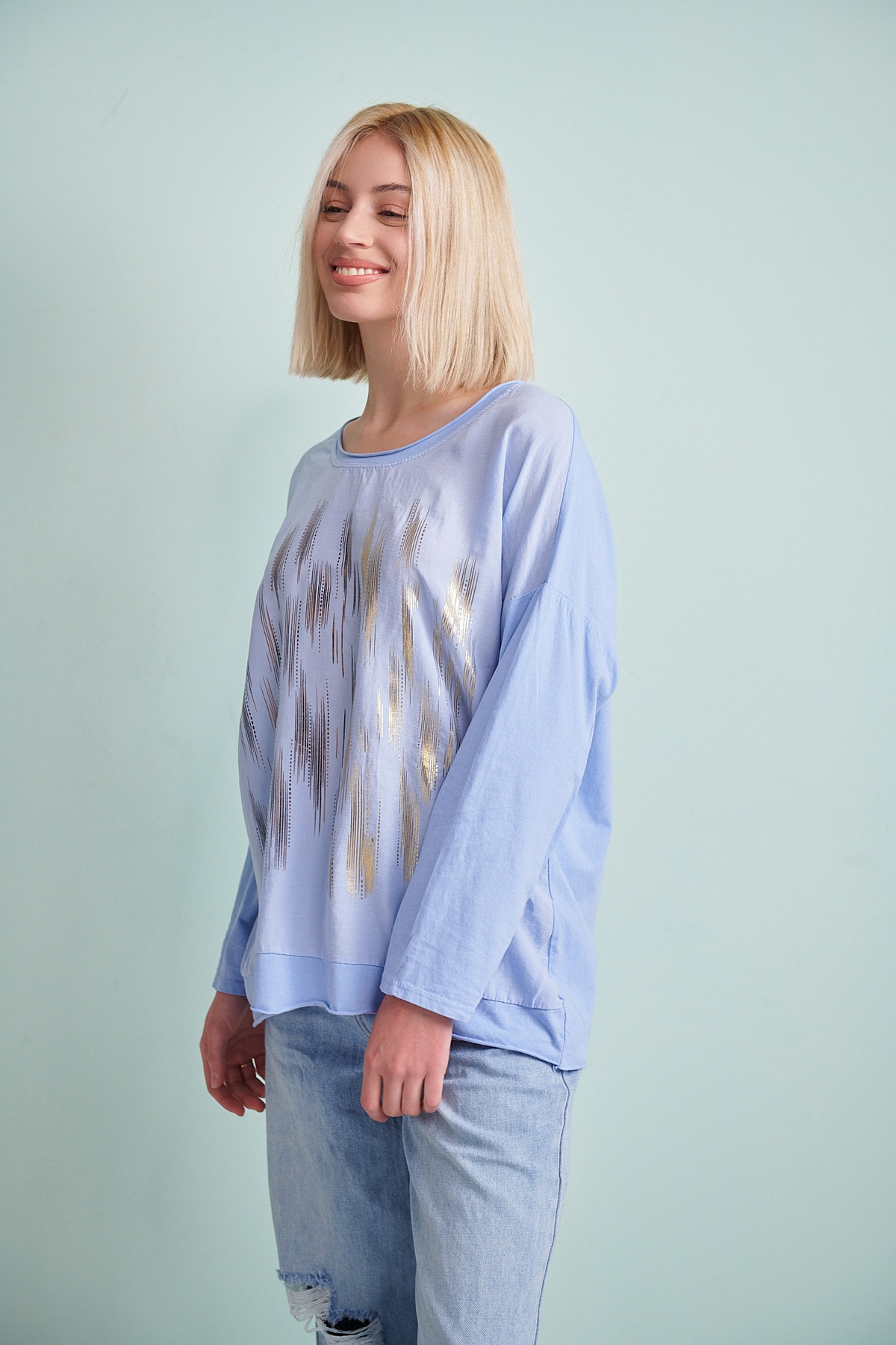 Golden Stripes Long Sleeved Blouse