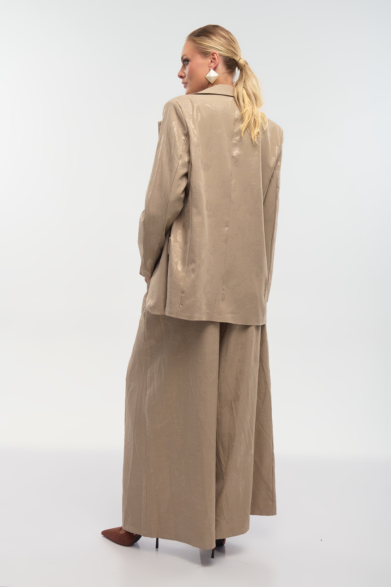Brocade-Texture Blazer