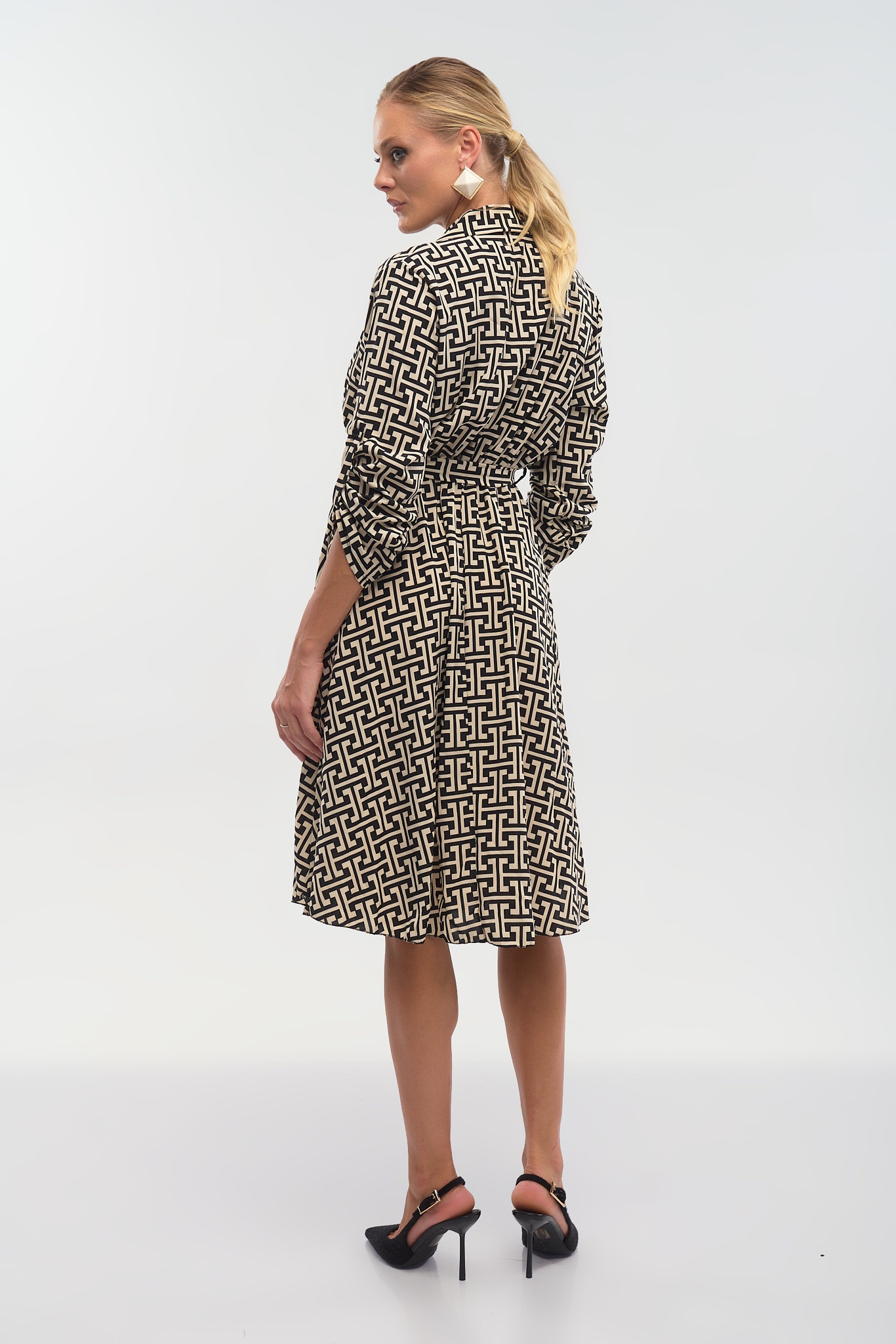 Buttoned Midi Dress