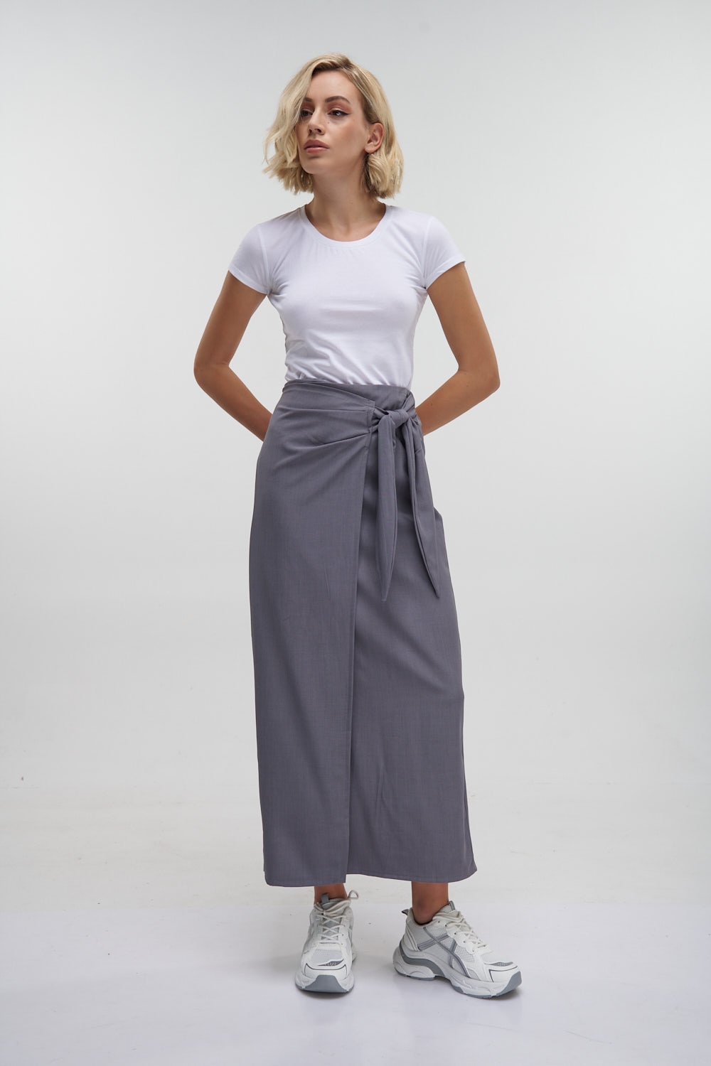 Envelope Style Midi Skirt