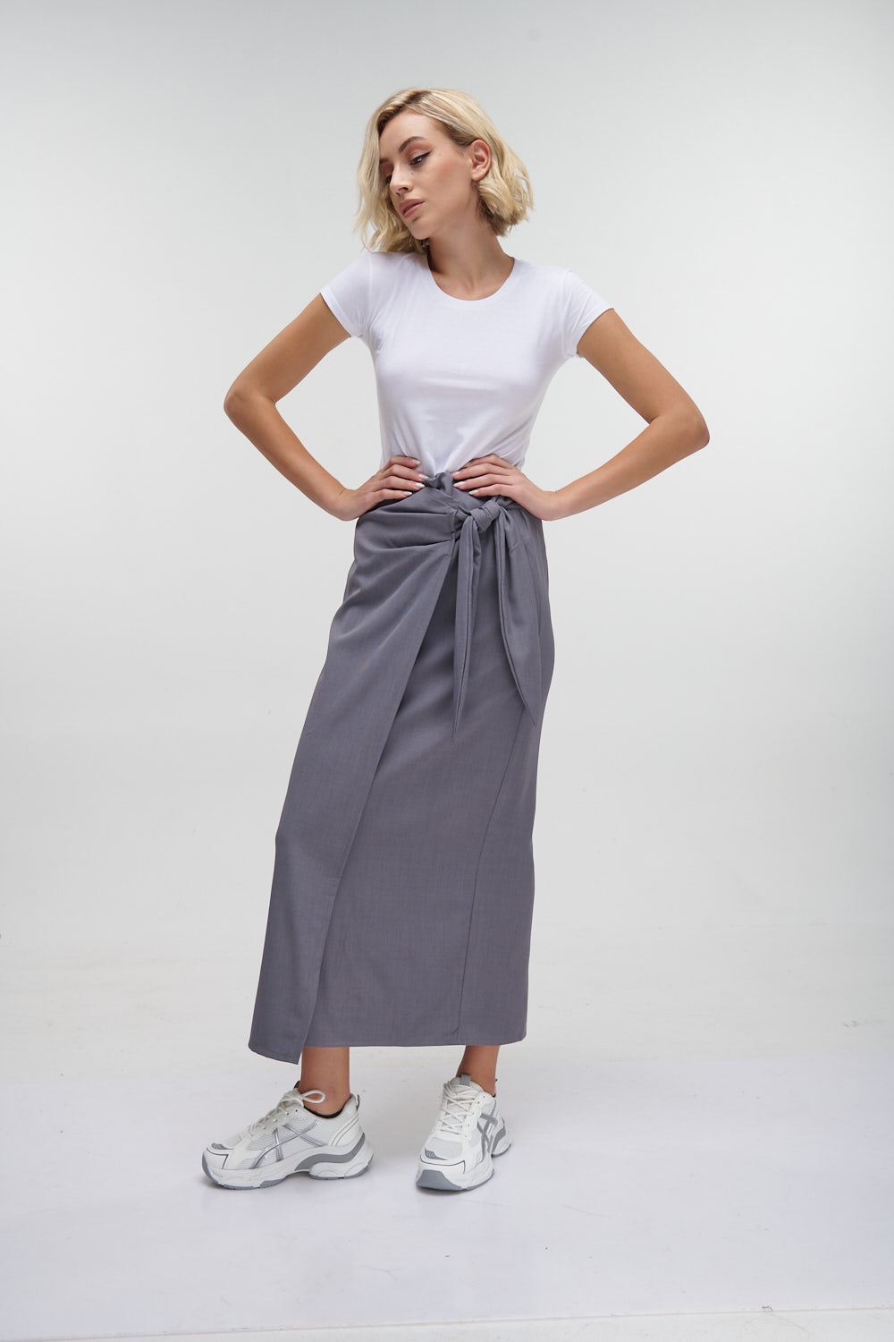 Envelope Style Midi Skirt