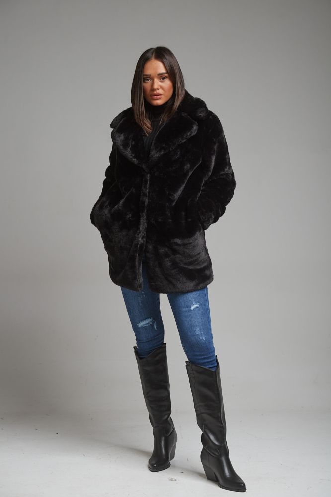 Γούνα Μακρυά με Μεγάλο Γιακά