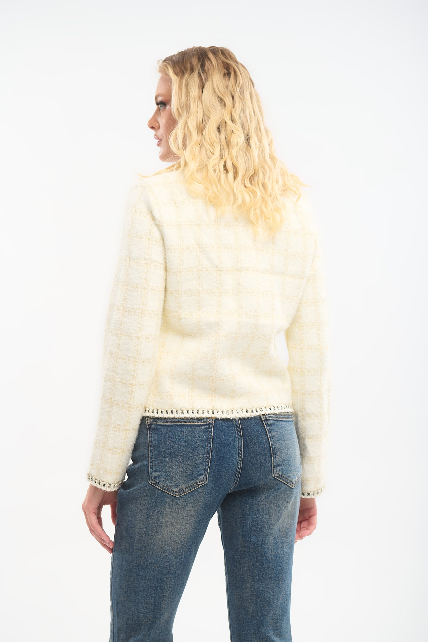 Mao Collar Mohair Jacket – Elegant & Timeless