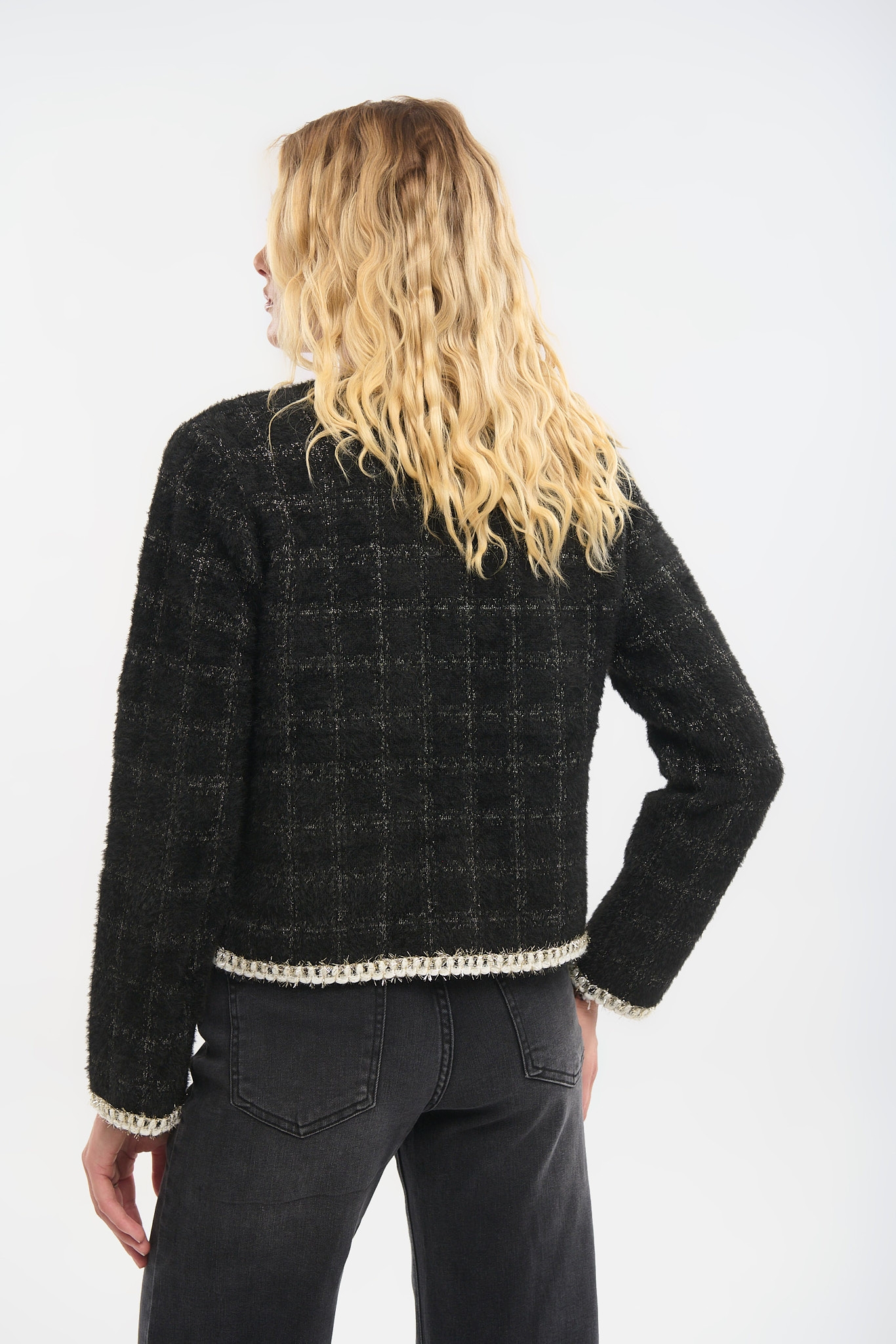 Mao Collar Mohair Jacket – Elegant & Timeless