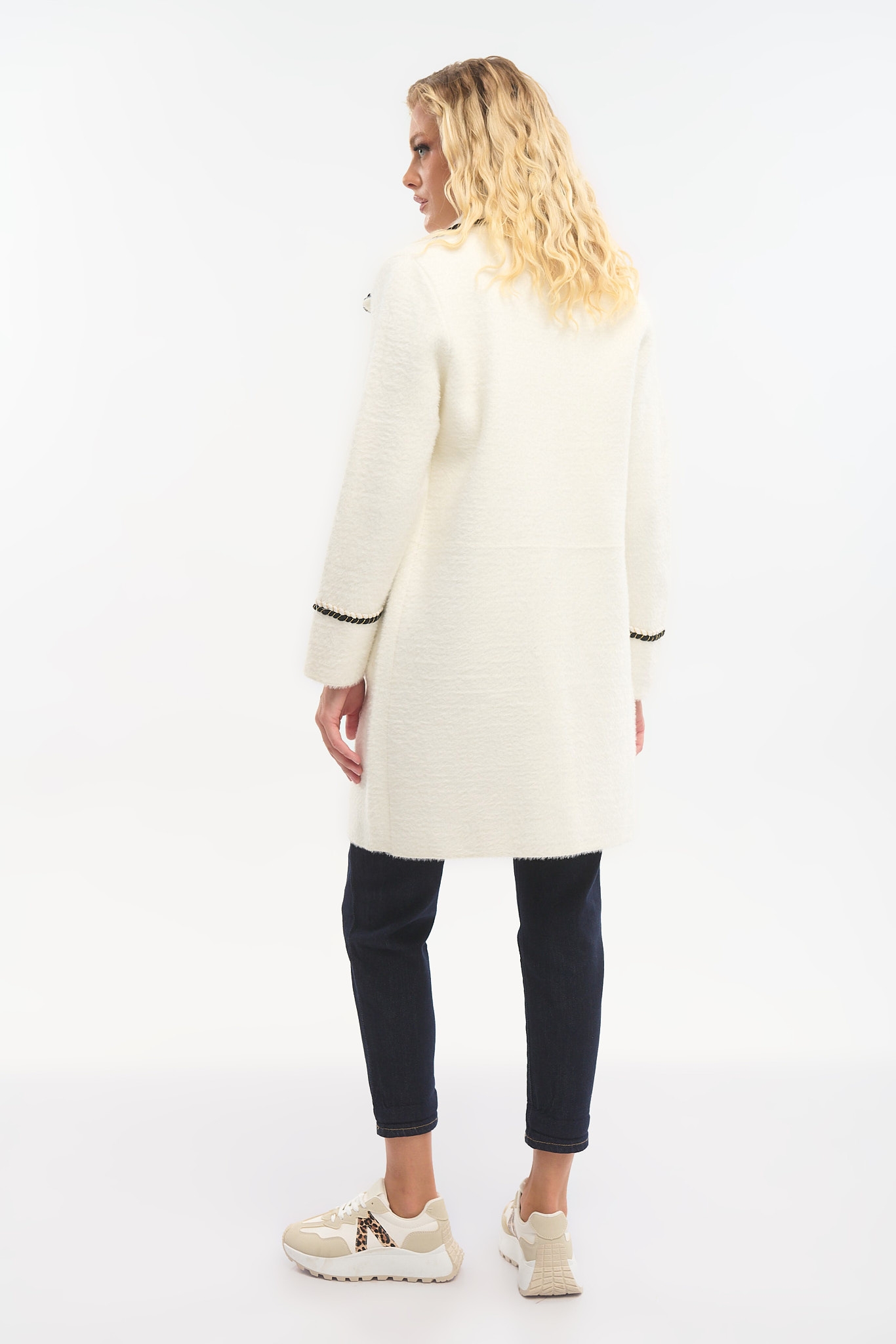 Mao Collar Mohair Coat – Elegant & Timeless