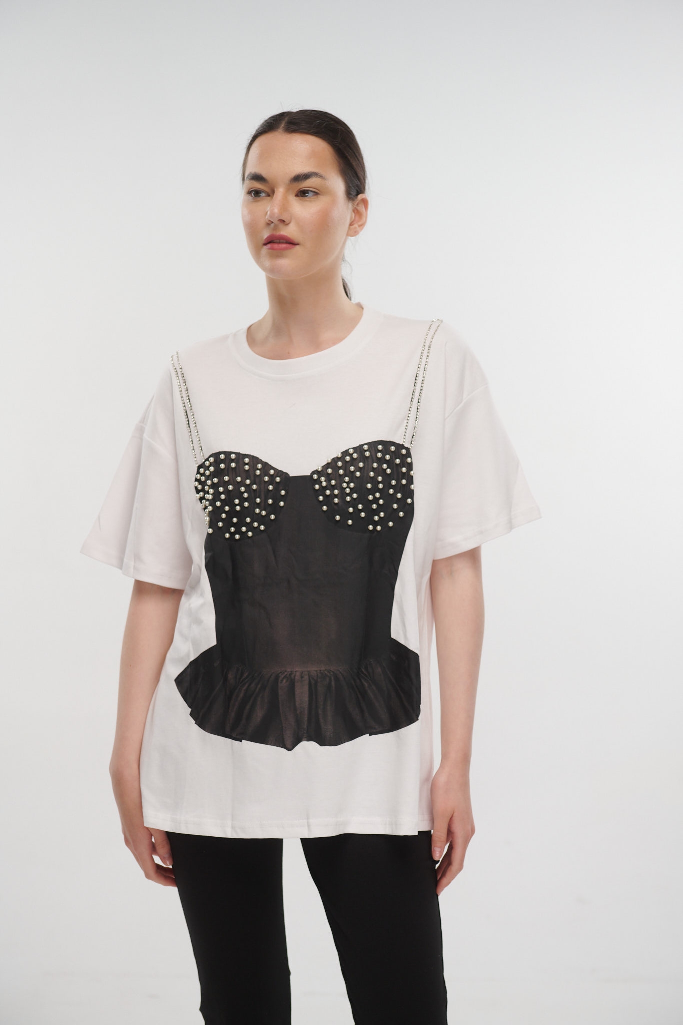 Pearl Corset Printed T-Shirt