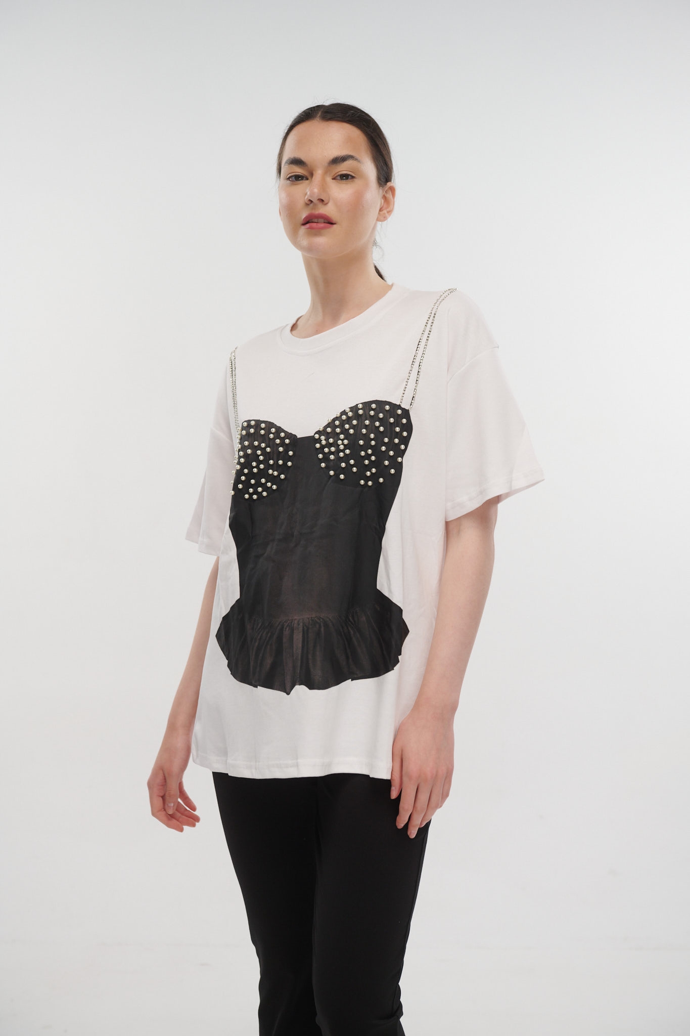 Pearl Corset Printed T-Shirt