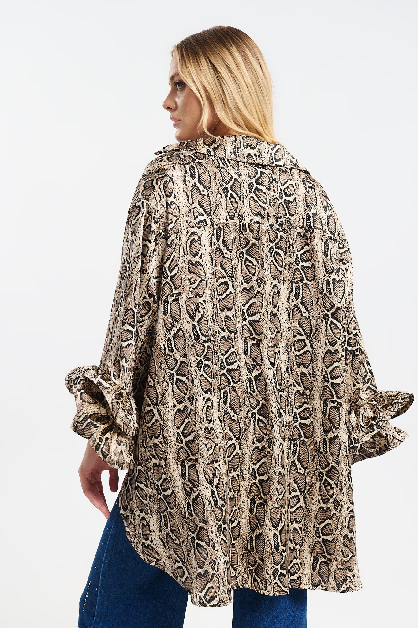 Πουκαμίσα με 3D Μανίκια & Snake Print