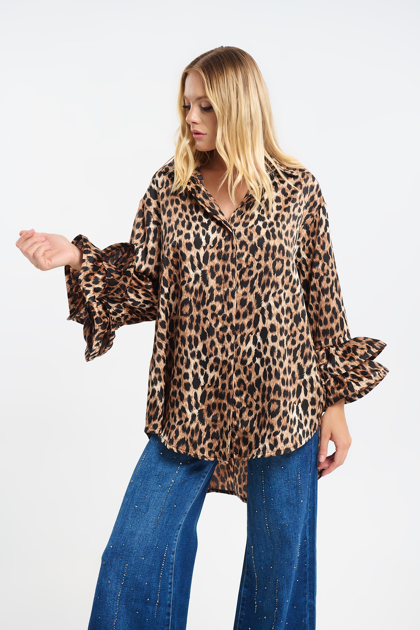 Πουκαμίσα με 3D Μανίκια & Animal Print