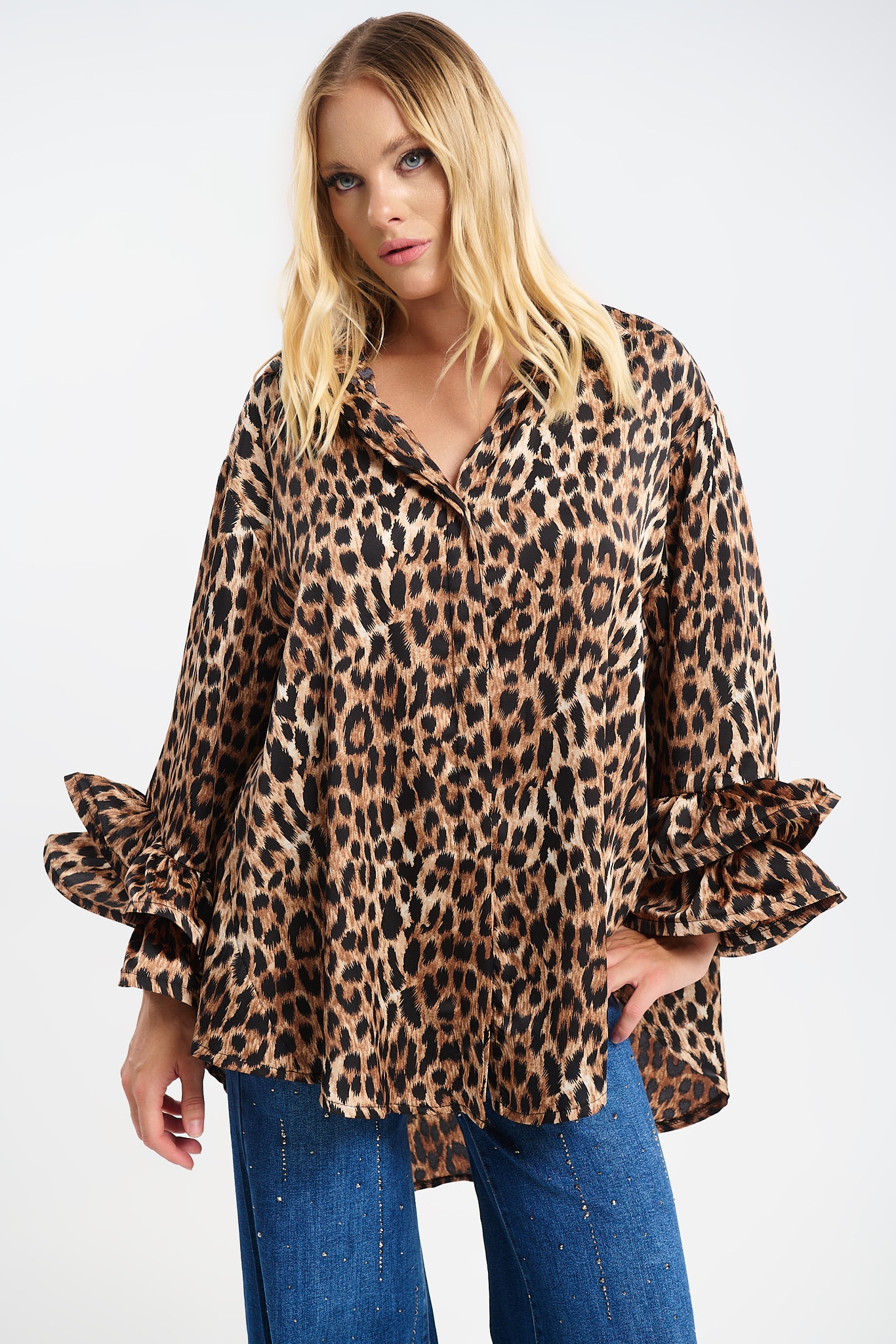 Πουκαμίσα με 3D Μανίκια & Animal Print