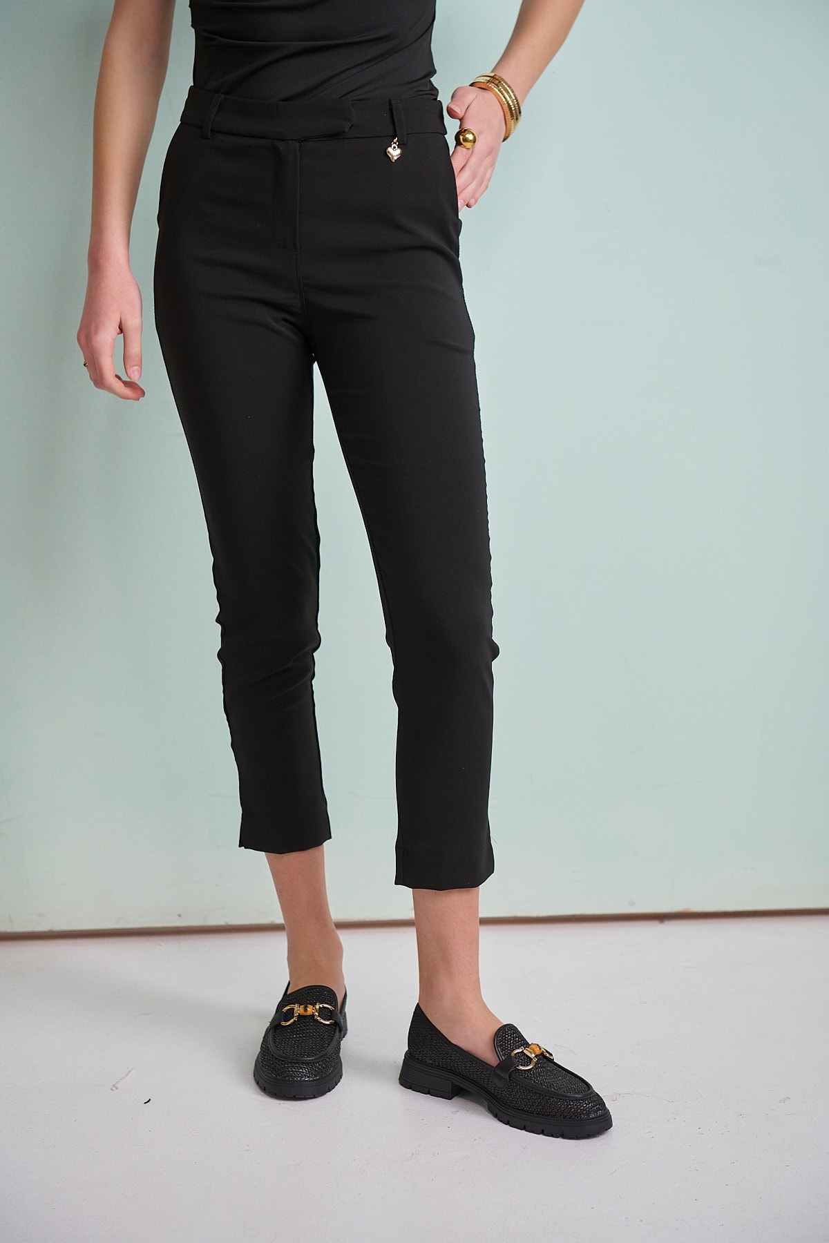 Heart Decorated Chino Pants