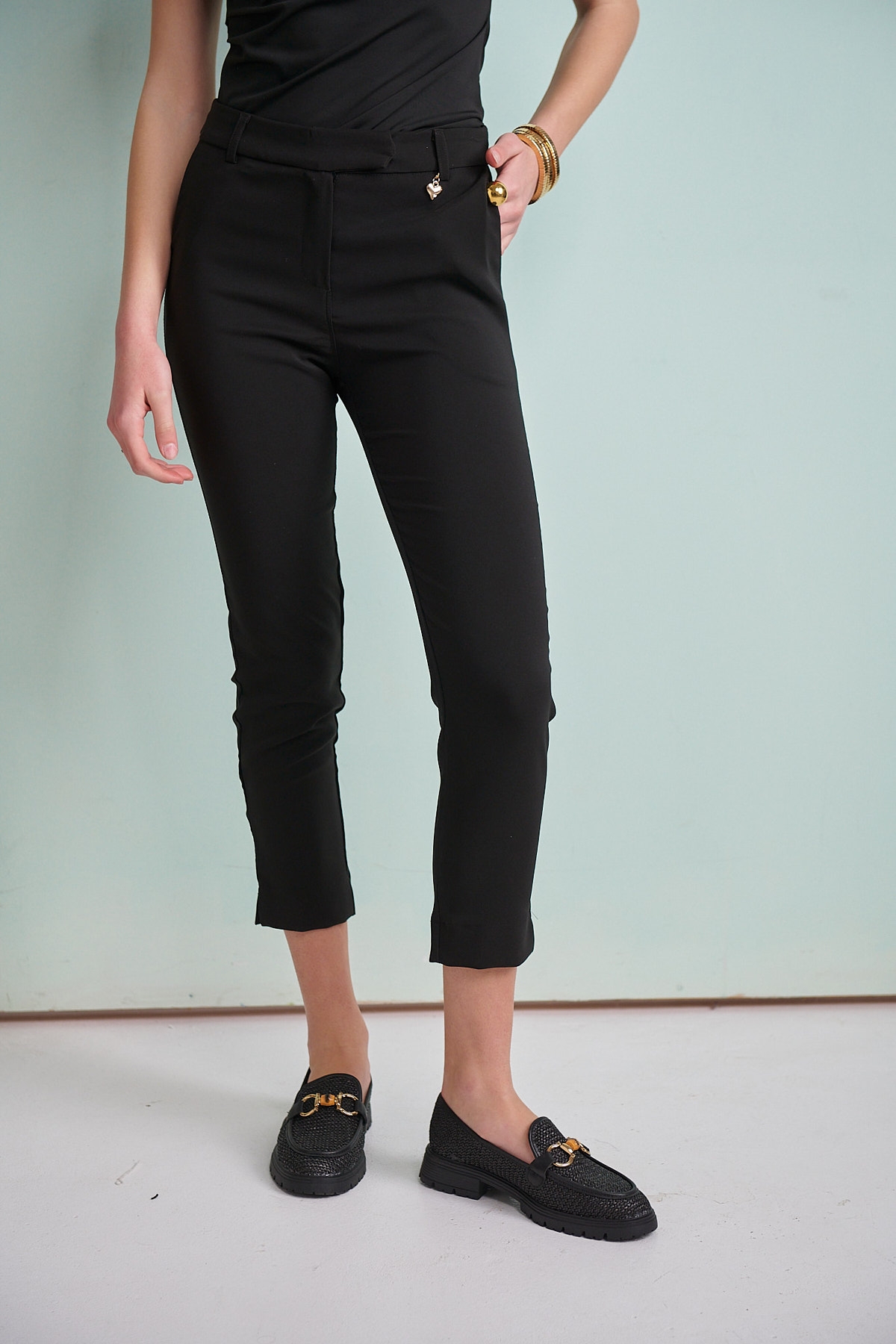 Heart Decorated Chino Pants