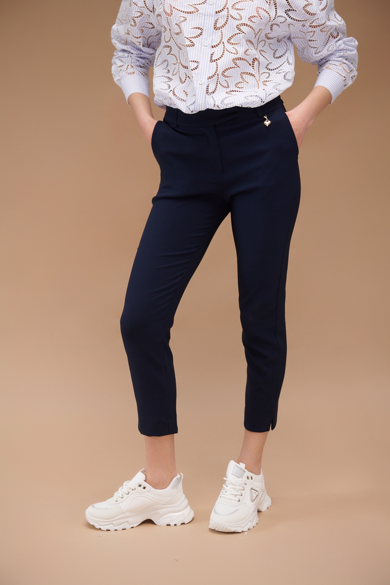 Heart Decorated Chino Pants