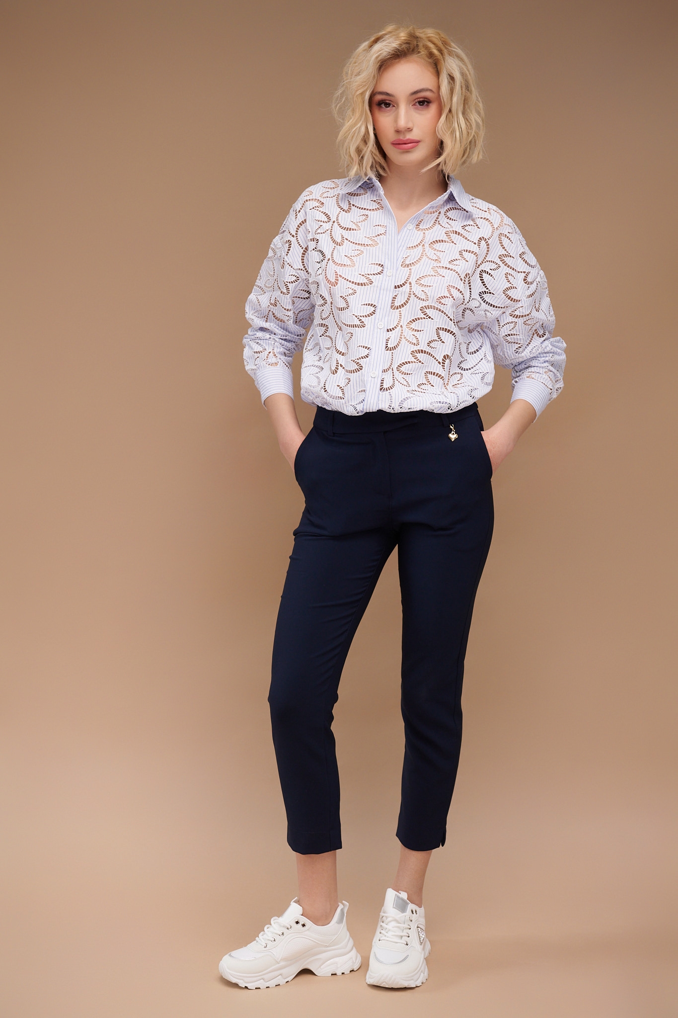 Heart Decorated Chino Pants