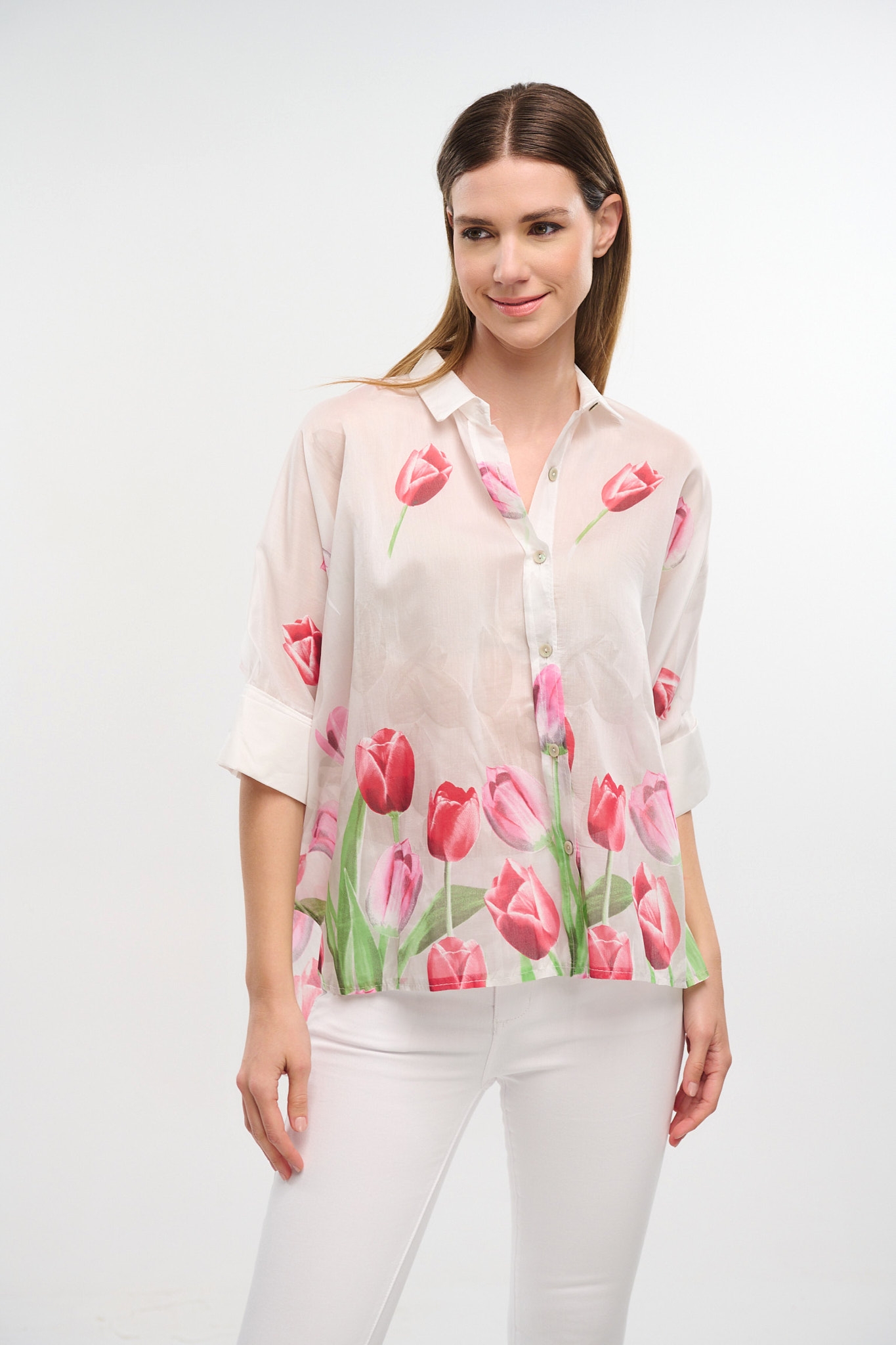 Cthrou Shirt With Floral Print
