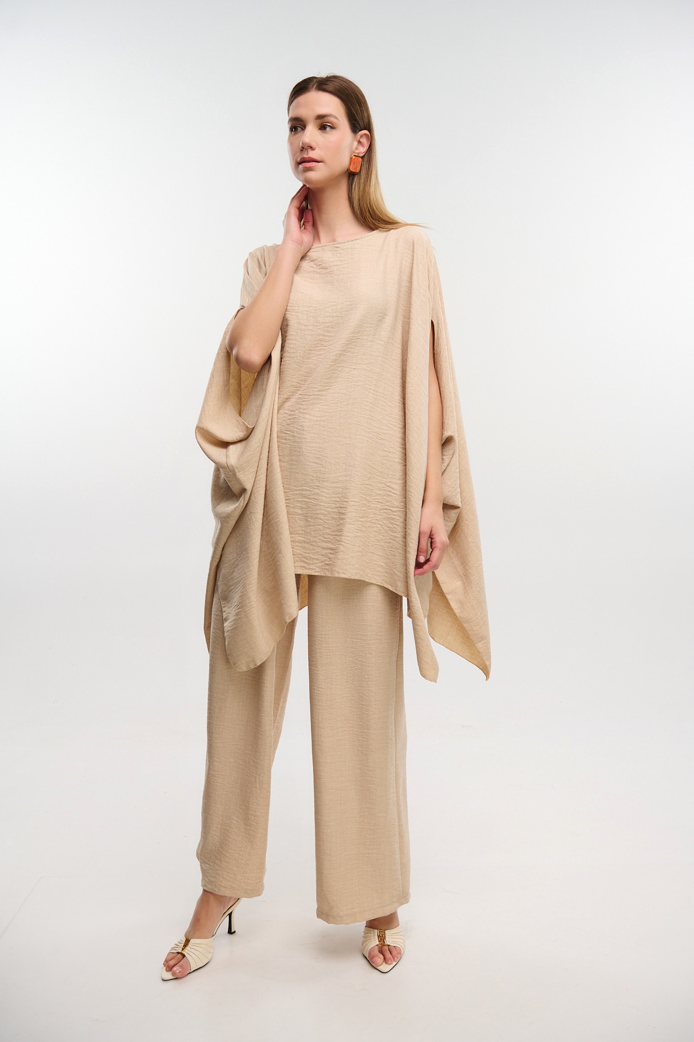 Set Batwing Blouse With Pants
