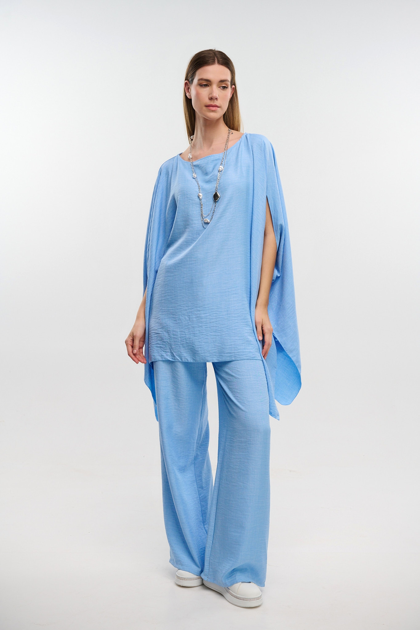 Set Batwing Blouse With Pants