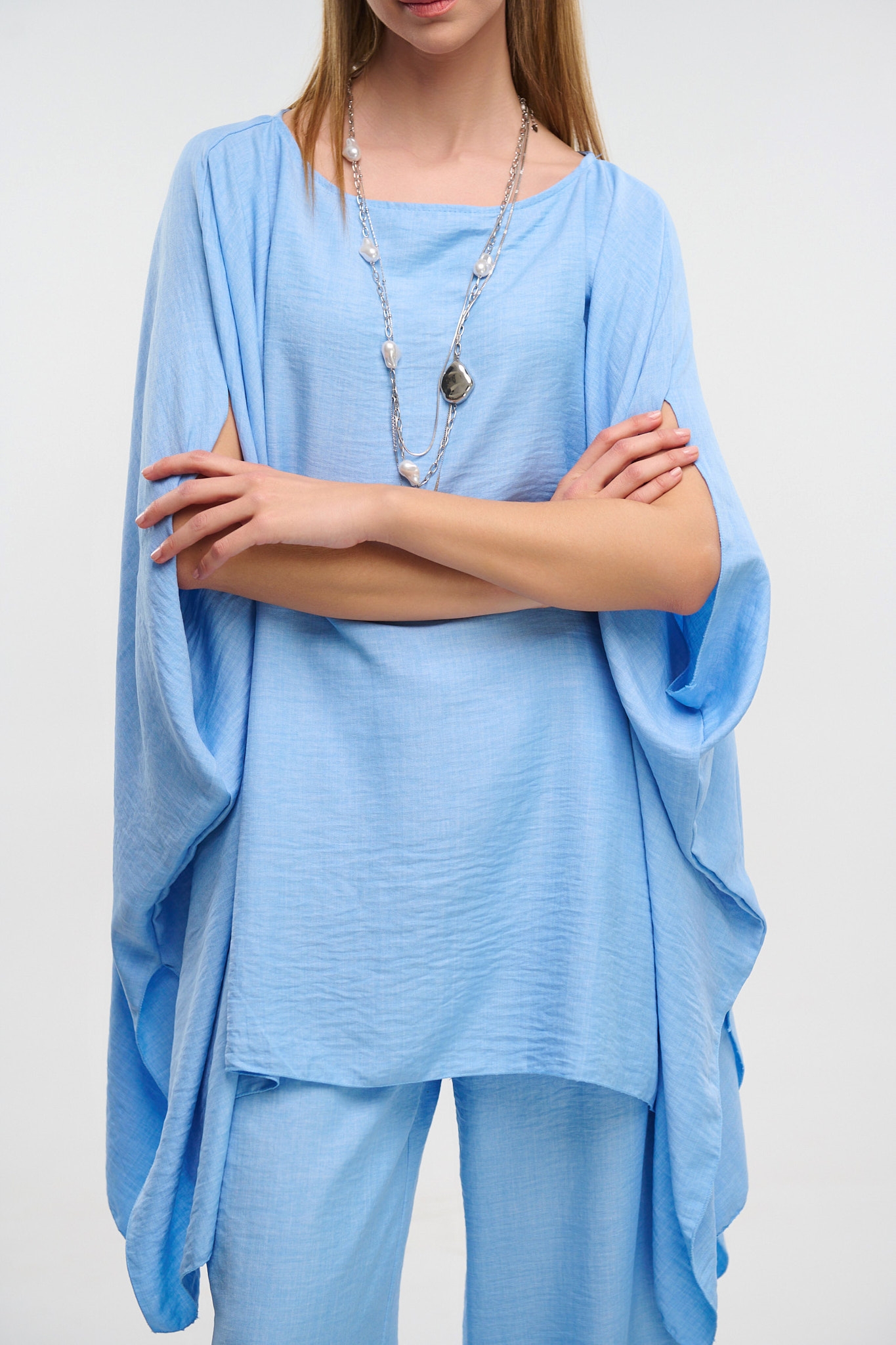 Set Batwing Blouse With Pants