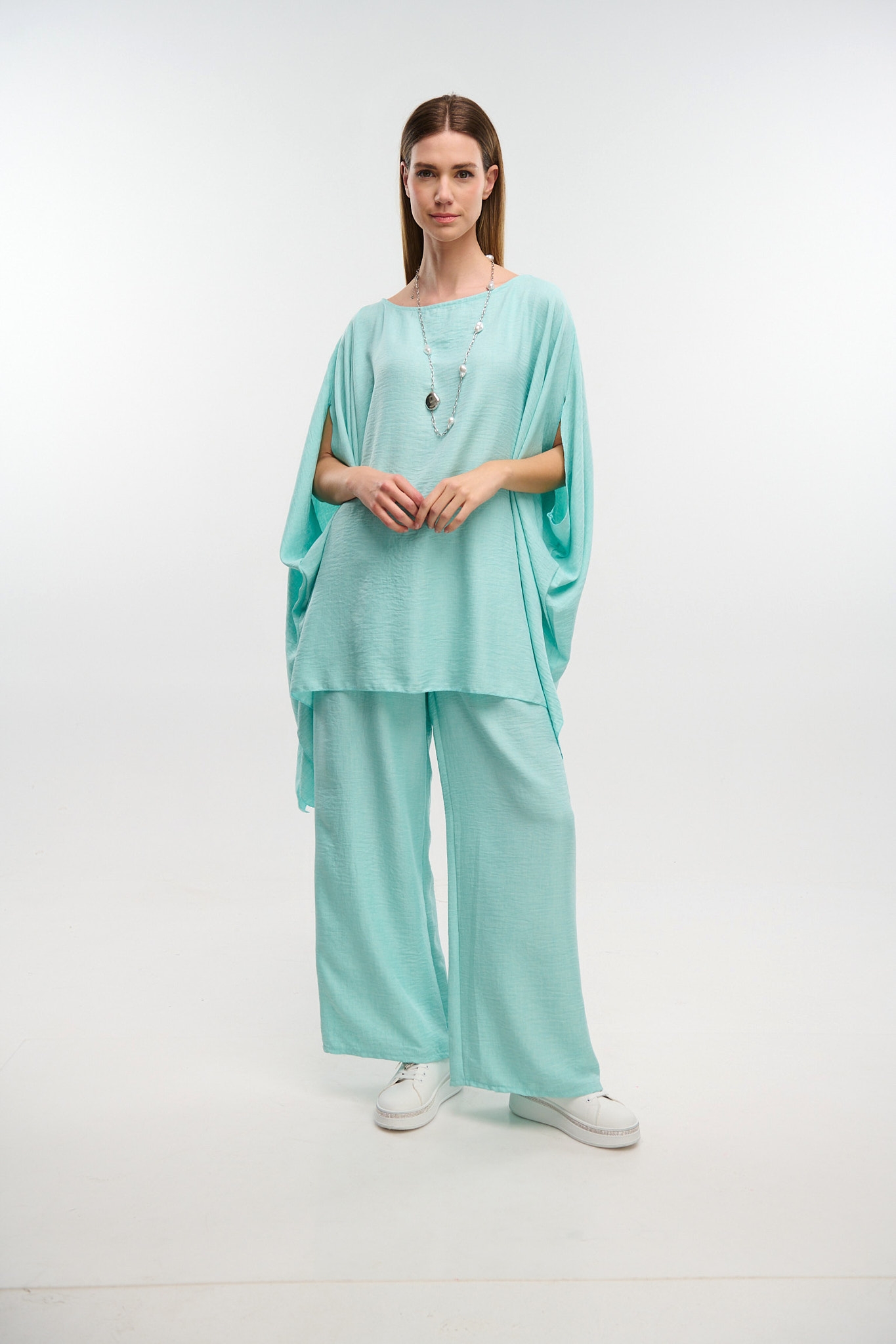 Set Batwing Blouse With Pants