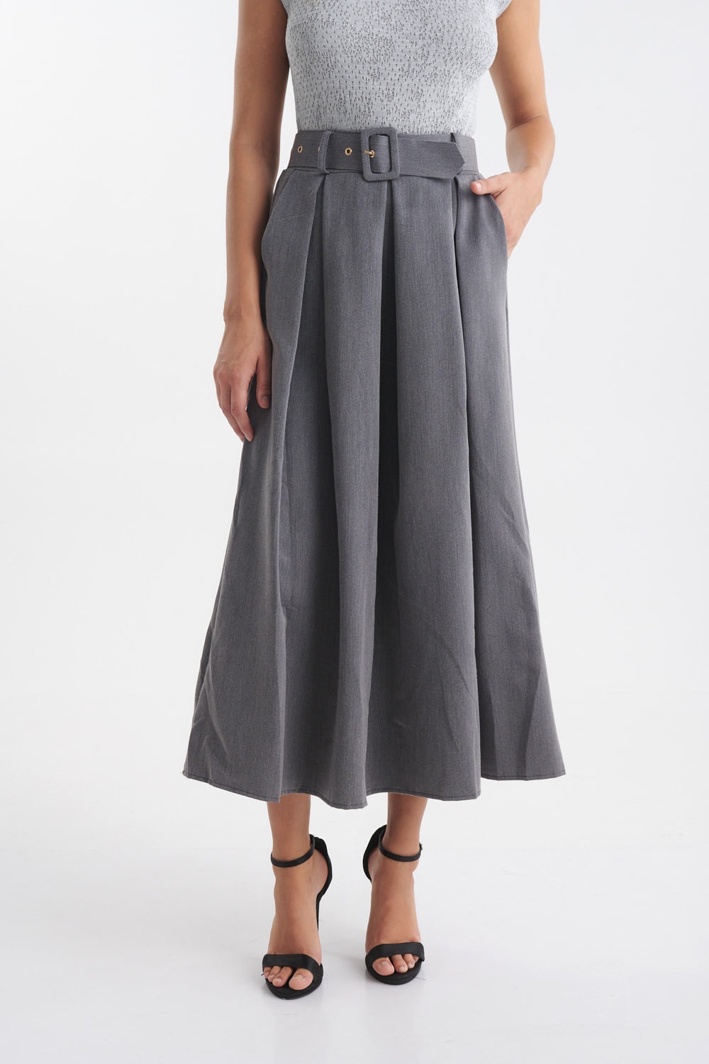 Belted Maxi Skirt