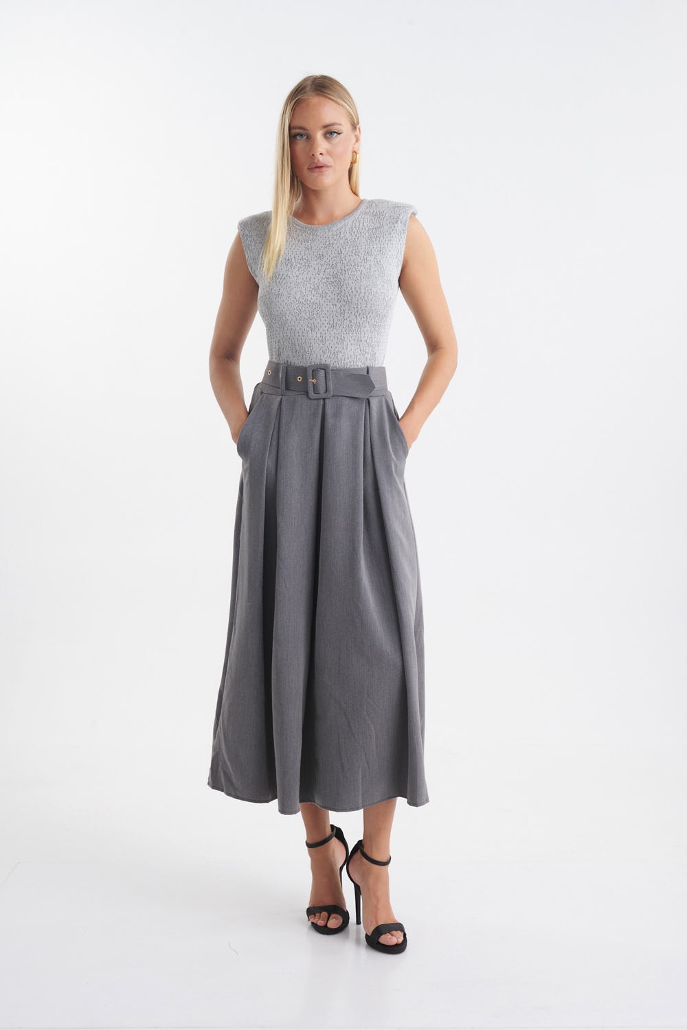 Belted Maxi Skirt