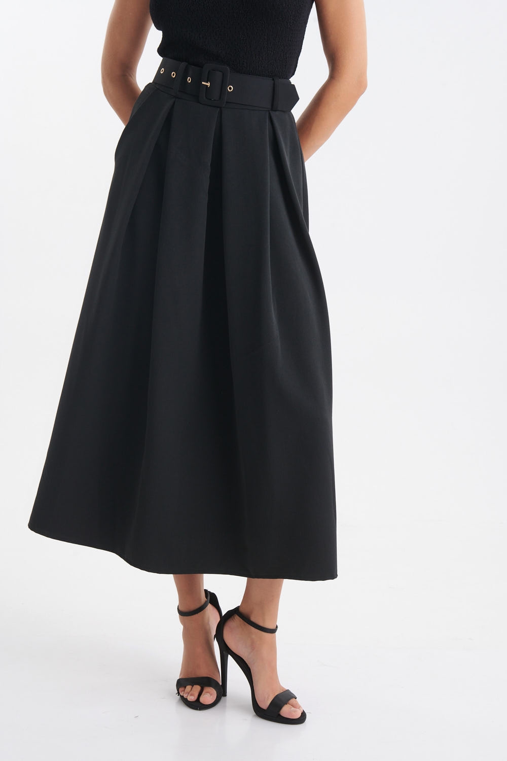 Belted Maxi Skirt