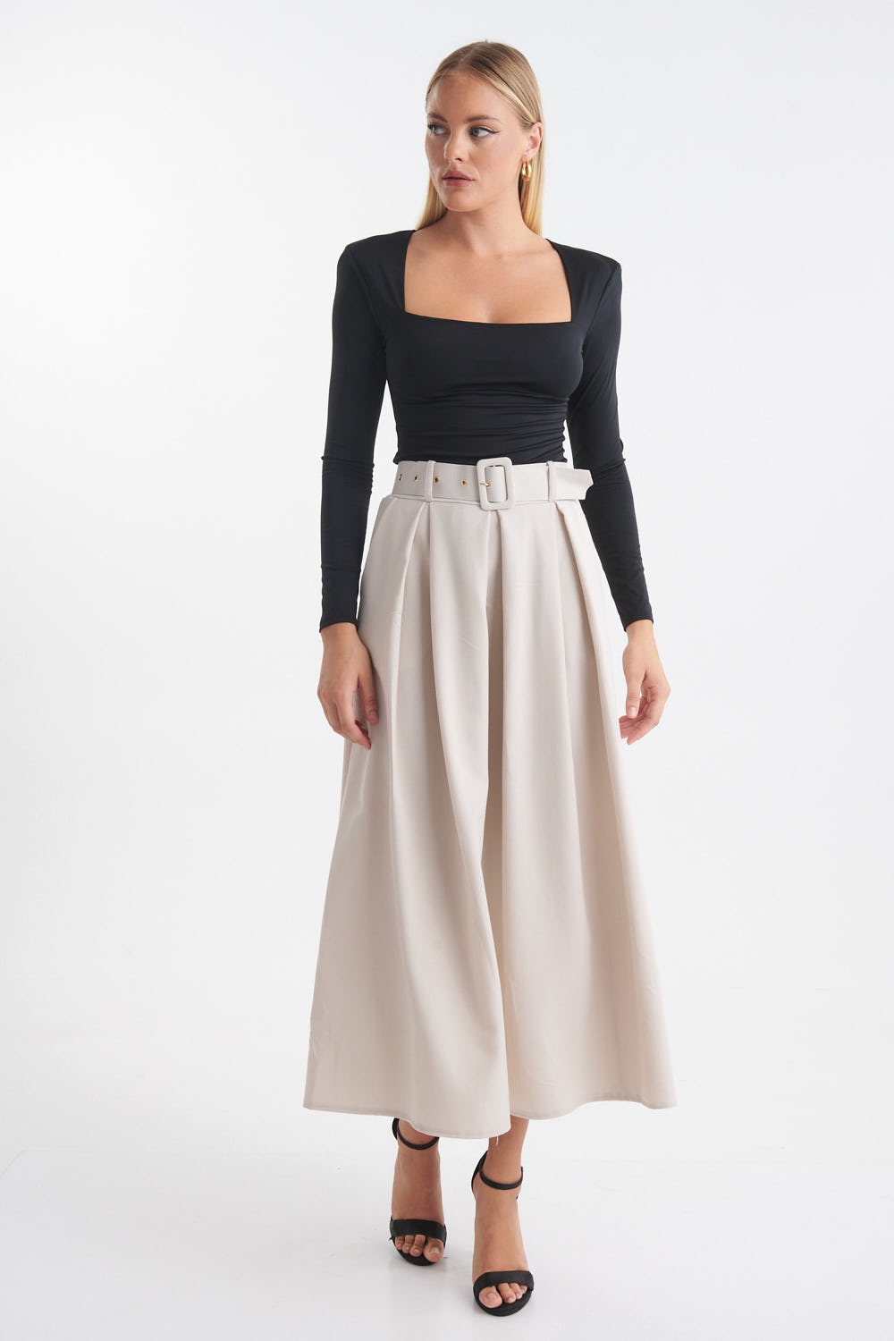 Belted Maxi Skirt