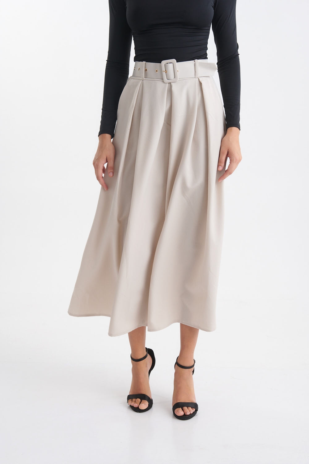 Belted Maxi Skirt