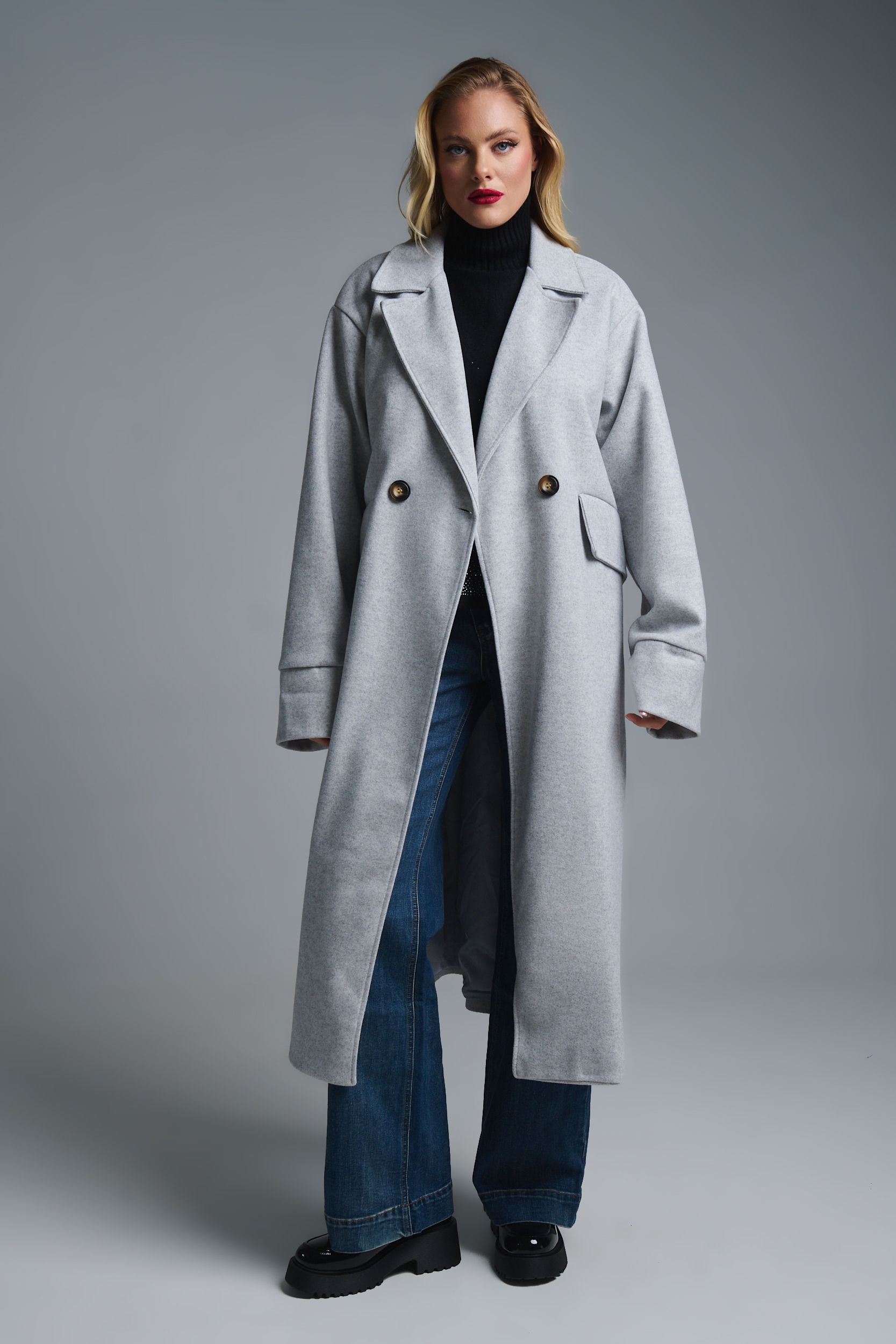 Παλτό Μακρύ Με Γιακά