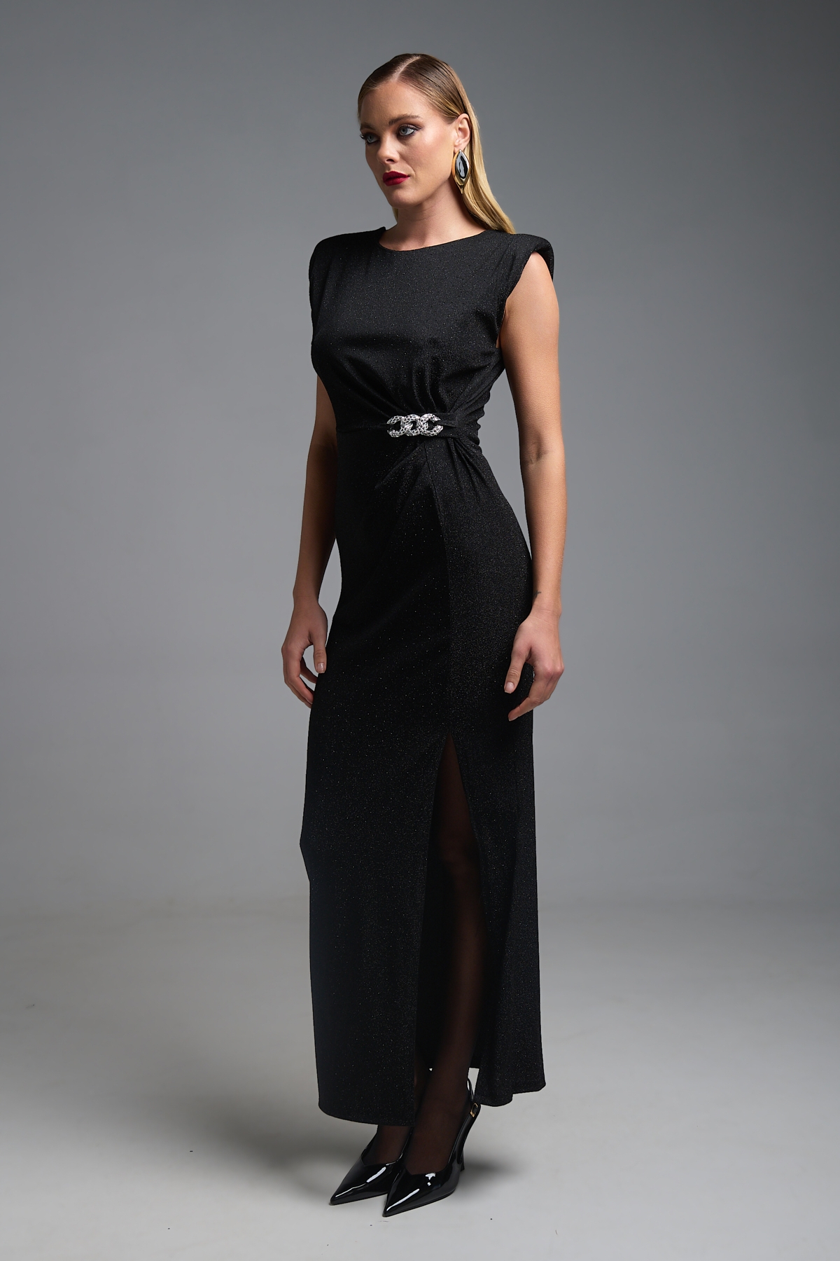 Φόρεμα Μάξι Αμάνικο Glitter Αλυσίδα