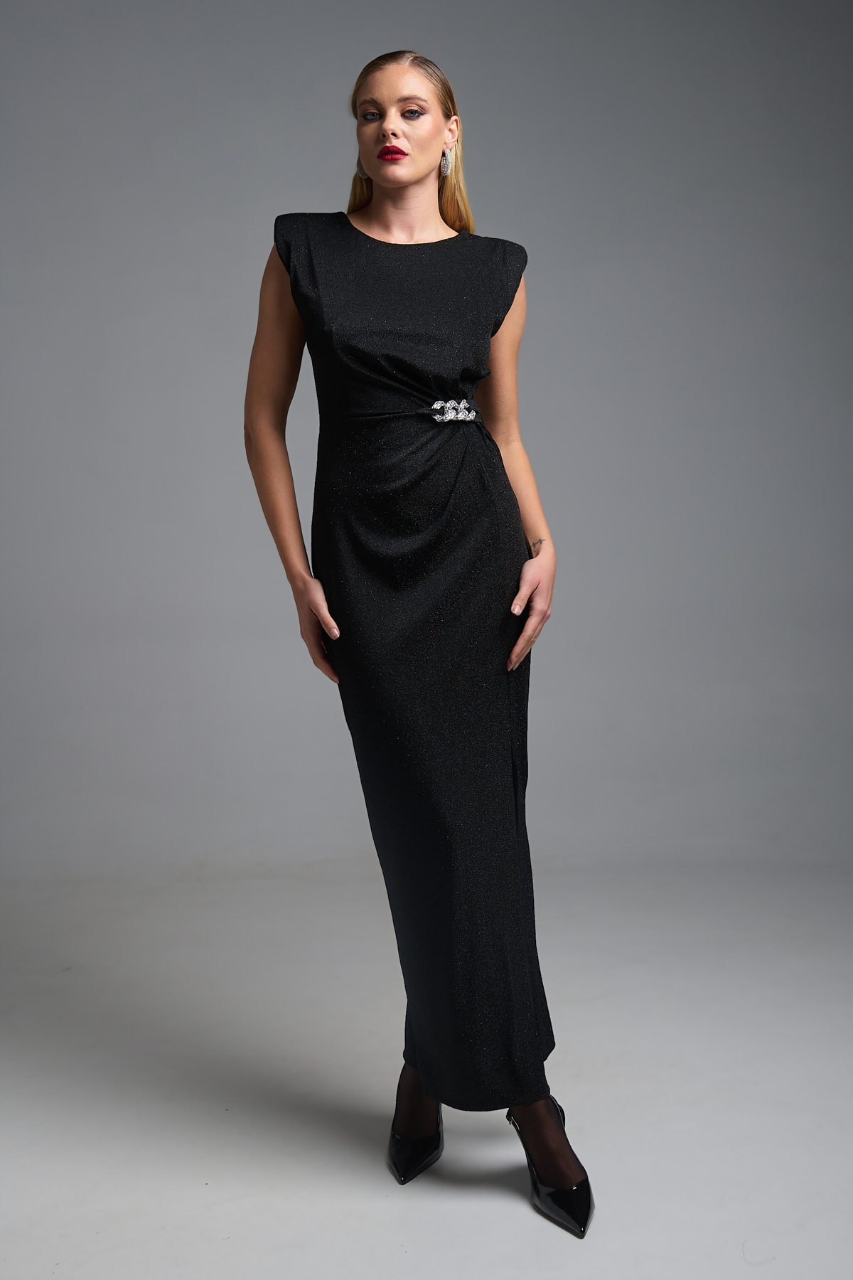 Φόρεμα Μάξι Αμάνικο Glitter Αλυσίδα