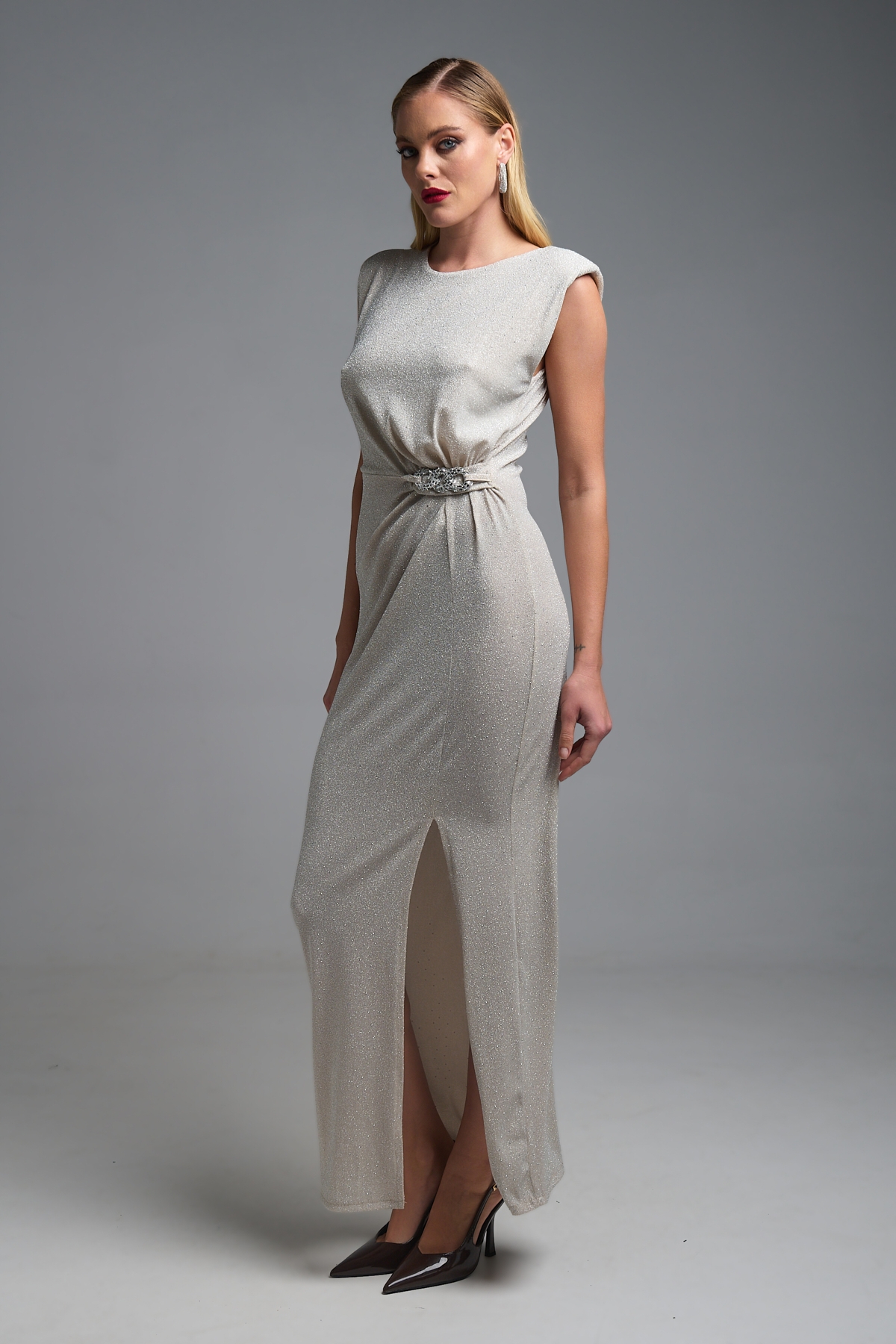 Φόρεμα Μάξι Αμάνικο Glitter Αλυσίδα